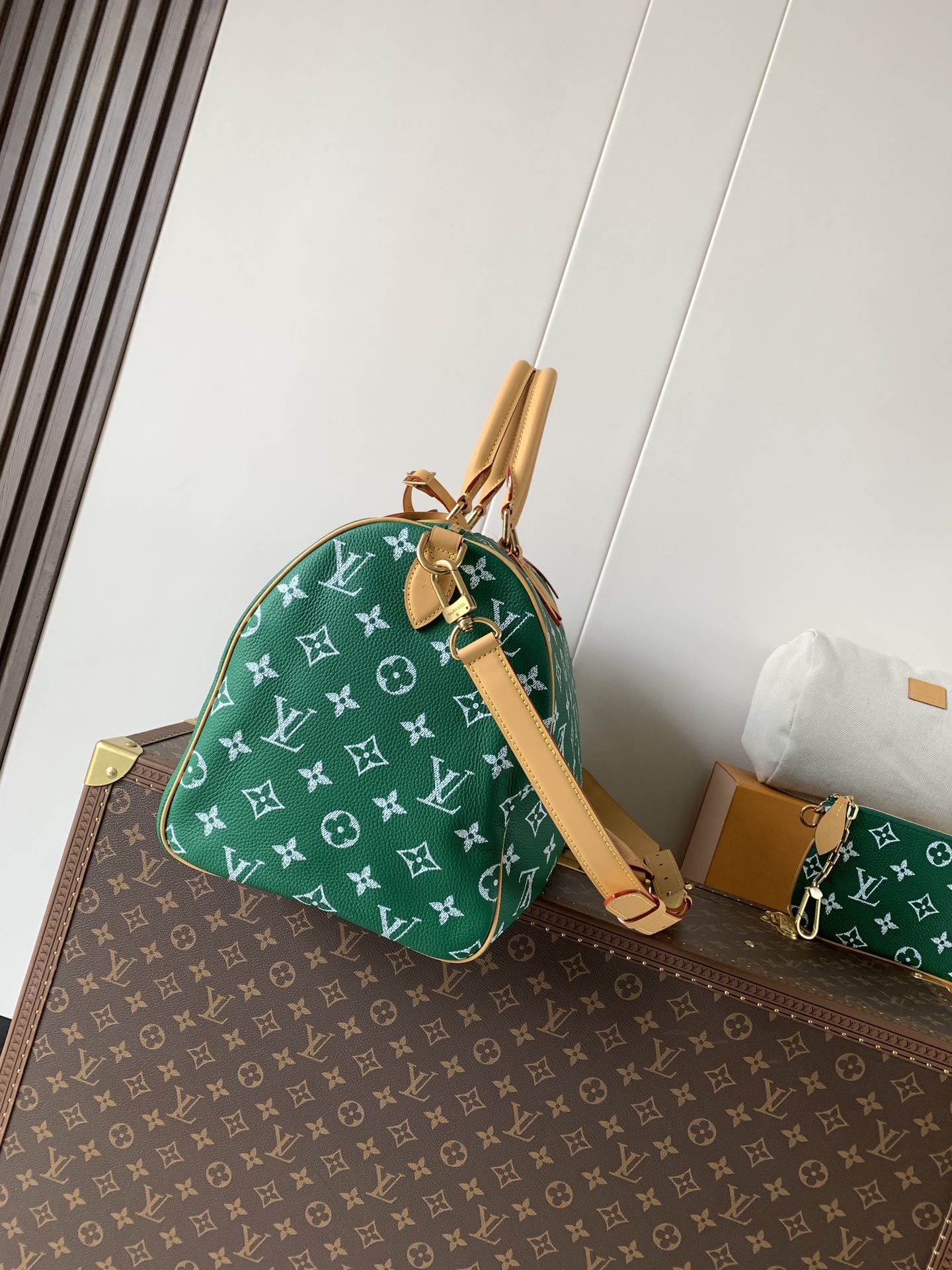 Louis Vuitton Basic Bag Cow Leather Green M-l-s