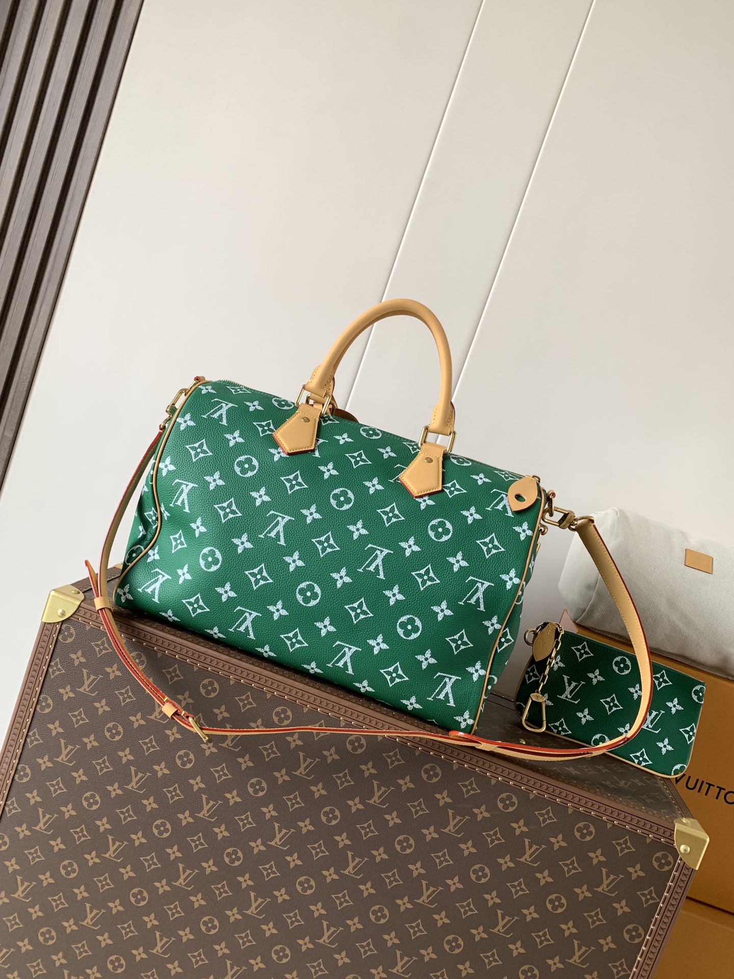 Louis Vuitton Basic Bag Cow Leather Green M-l-s
