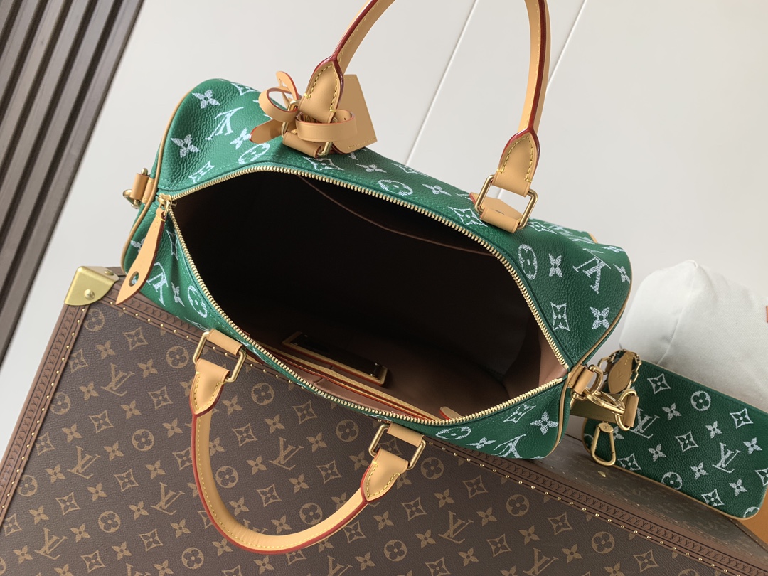 Louis Vuitton Basic Bag Cow Leather Green M-l-s