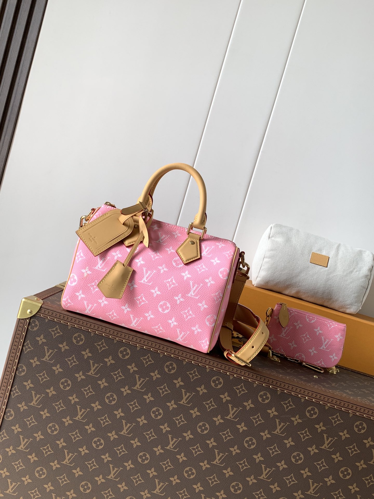 Louis Vuitton Basic Bag Cow Leather Red M-l-s