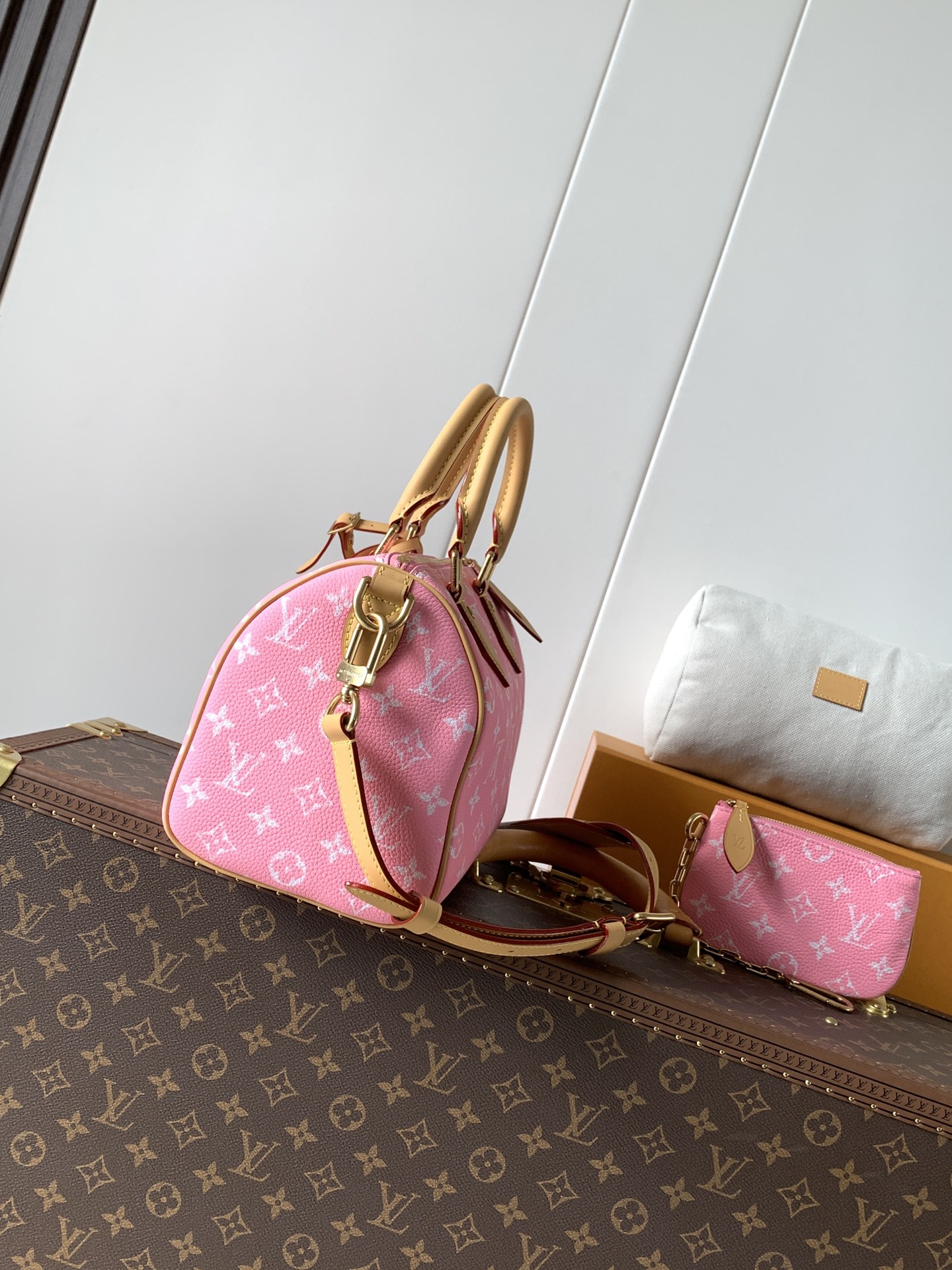 Louis Vuitton Basic Bag Cow Leather Red M-l-s