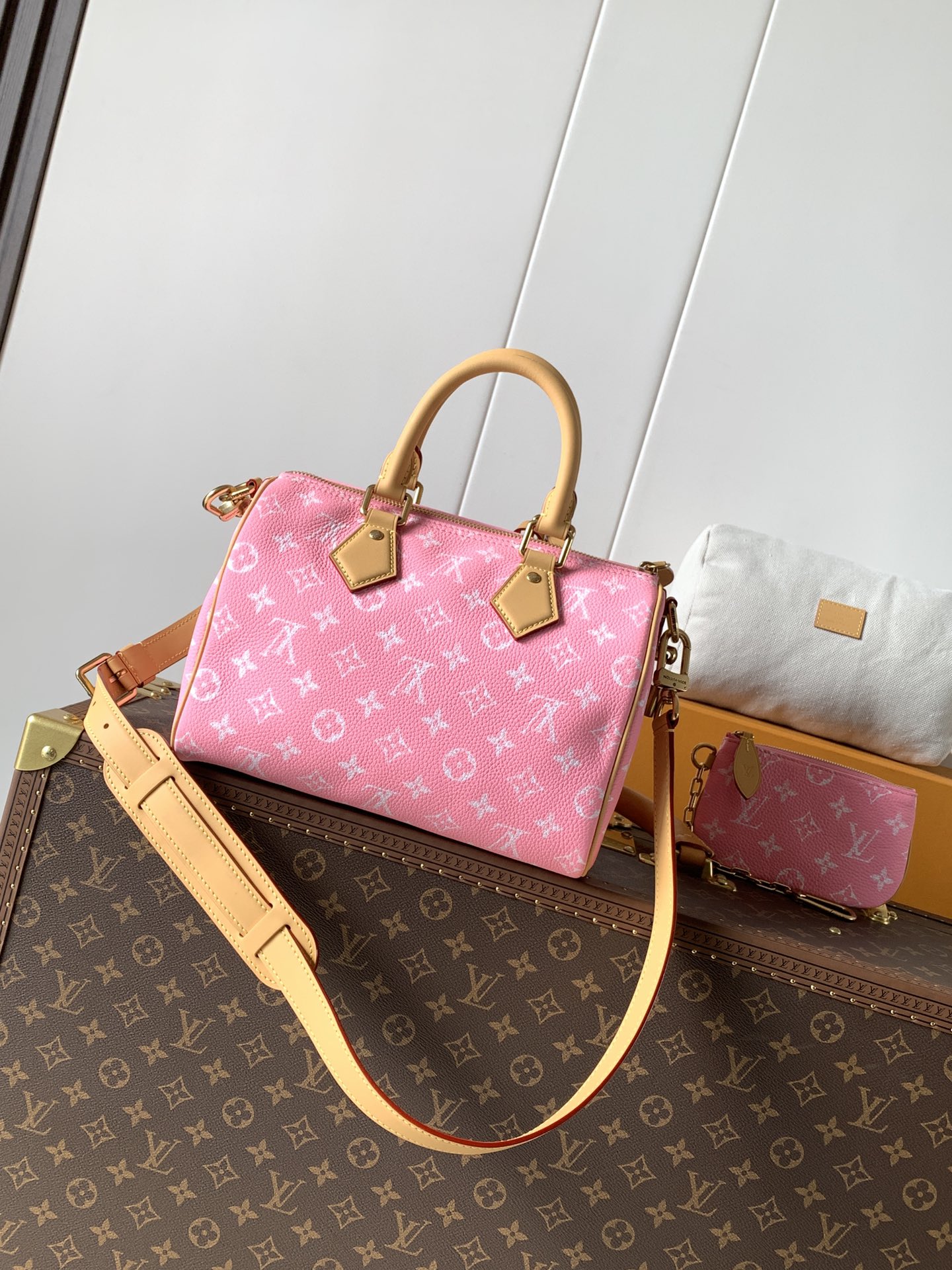 Louis Vuitton Basic Bag Cow Leather Red M-l-s