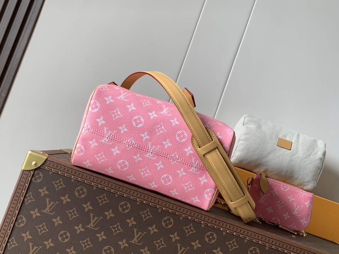 Louis Vuitton Basic Bag Cow Leather Red M-l-s