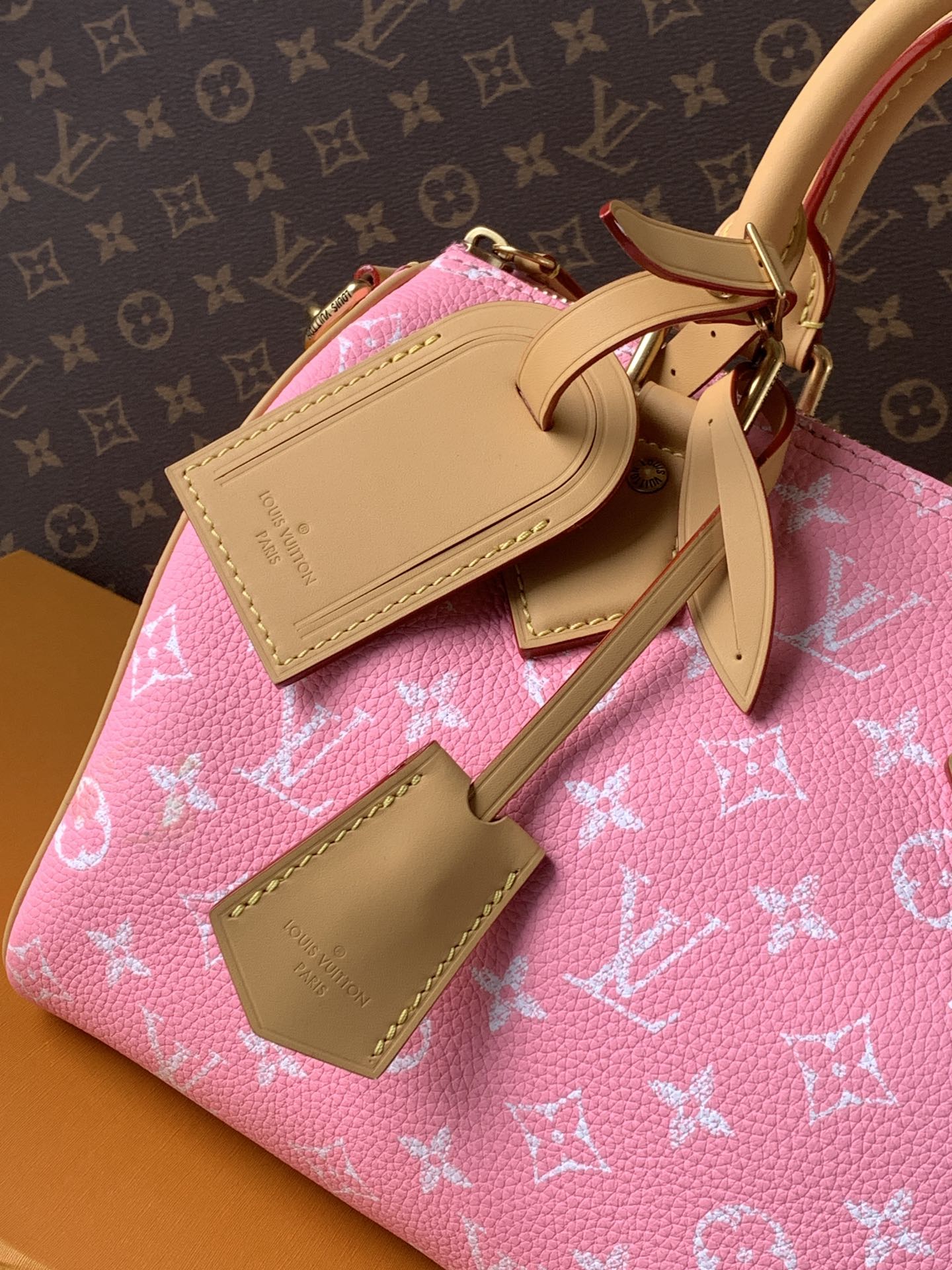 Louis Vuitton Basic Bag Cow Leather Red M-l-s