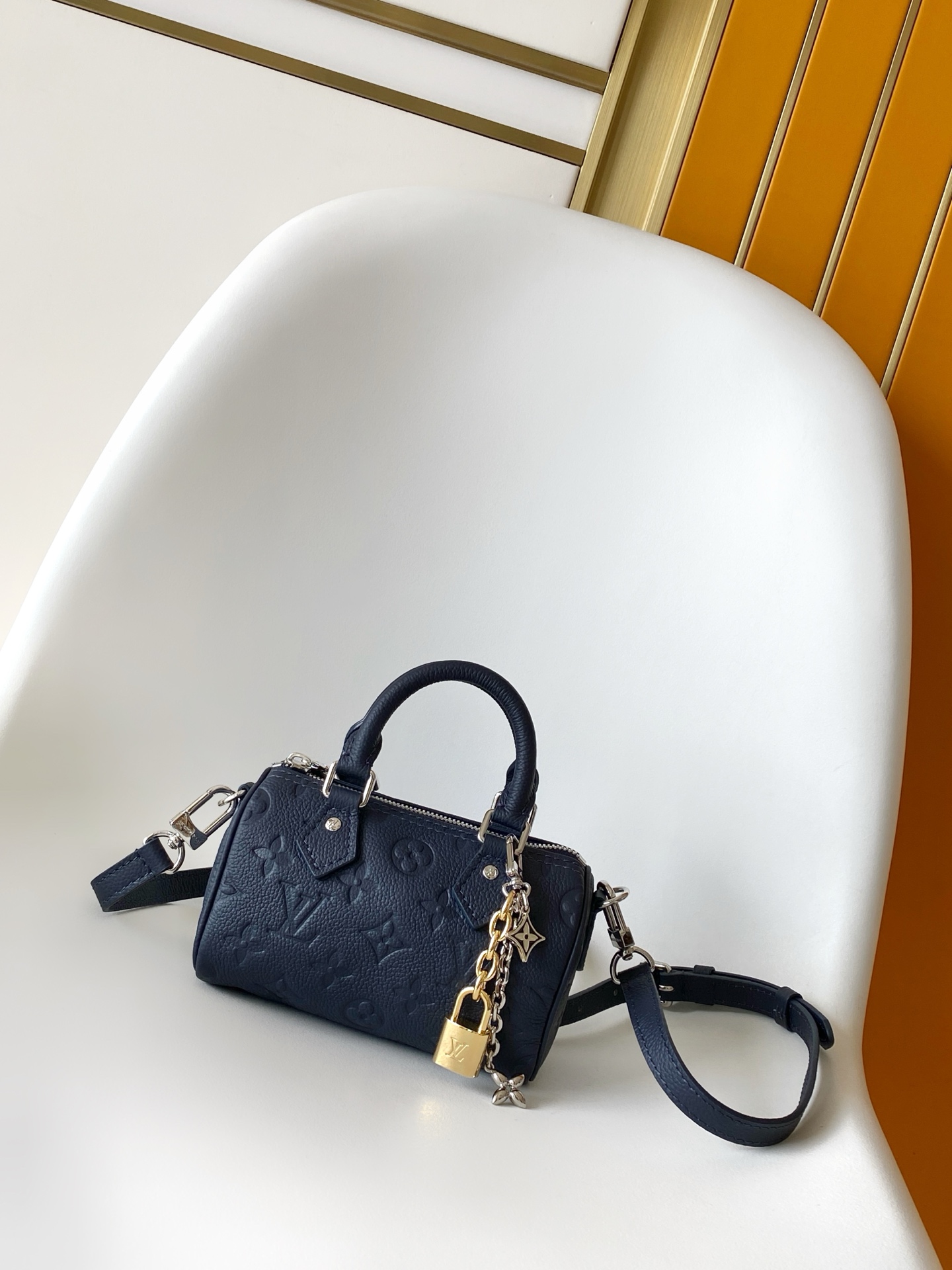 Louis Vuitton Basic Bag Real Leather Silver M-l-s