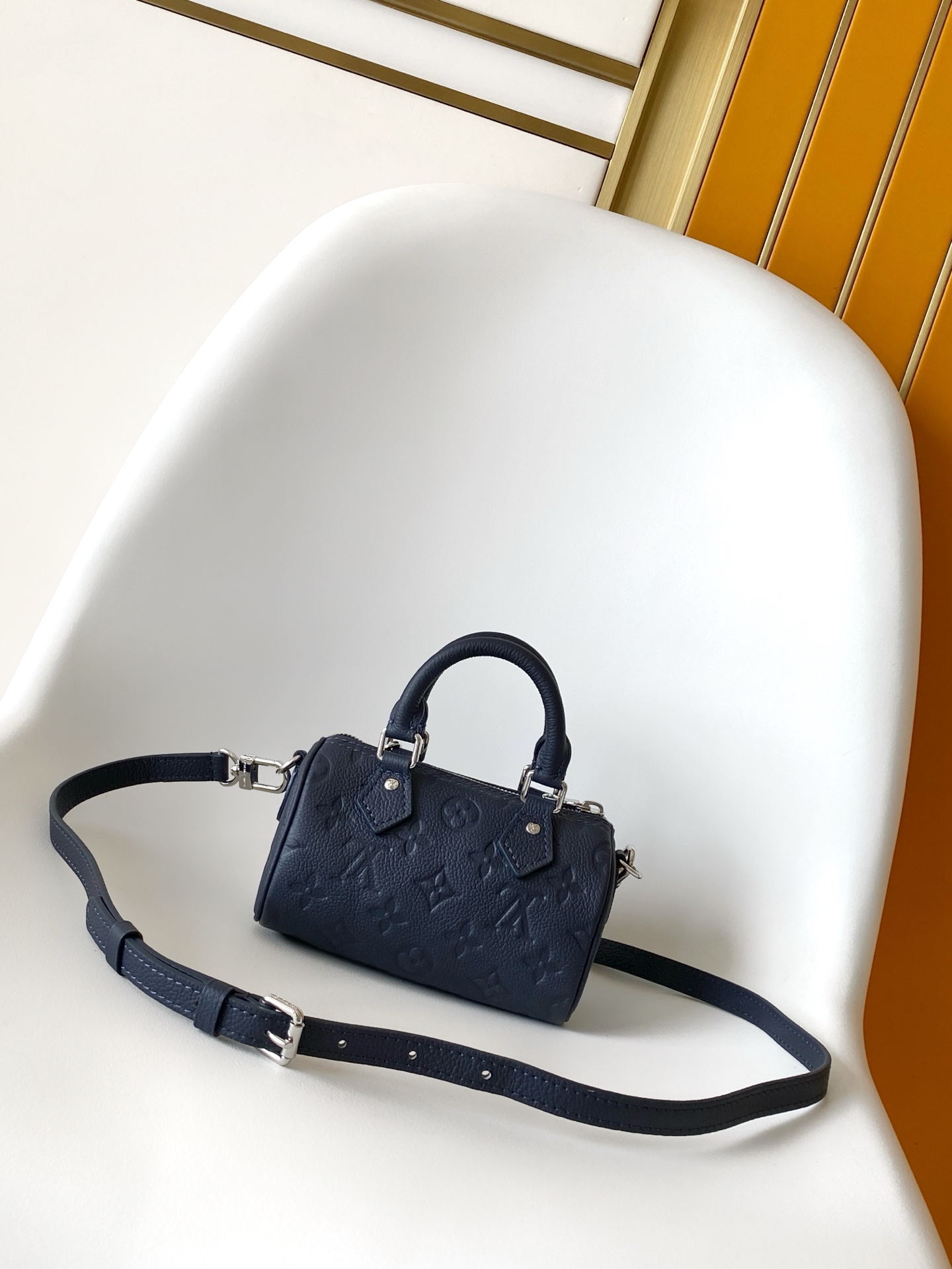 Louis Vuitton Basic Bag Real Leather Silver M-l-s