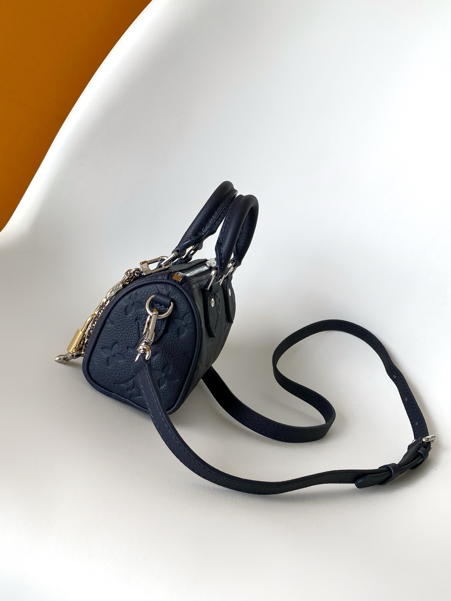 Louis Vuitton Basic Bag Real Leather Silver M-l-s