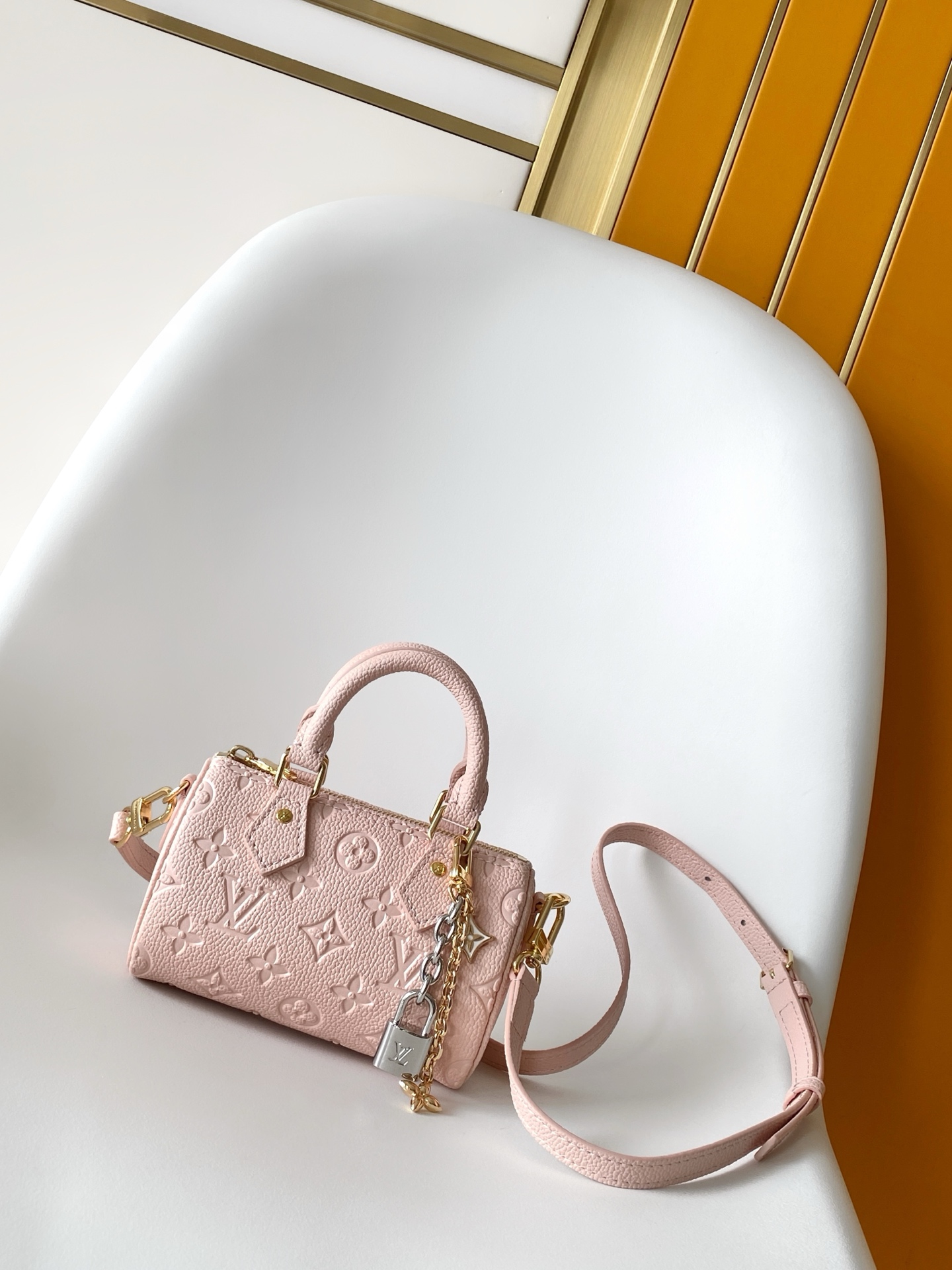 Louis Vuitton Basic Bag Real Leather Silver M-l-s