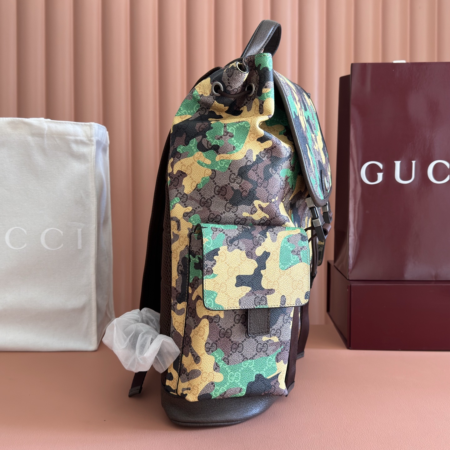 Gucci Backpack Canvas Brown