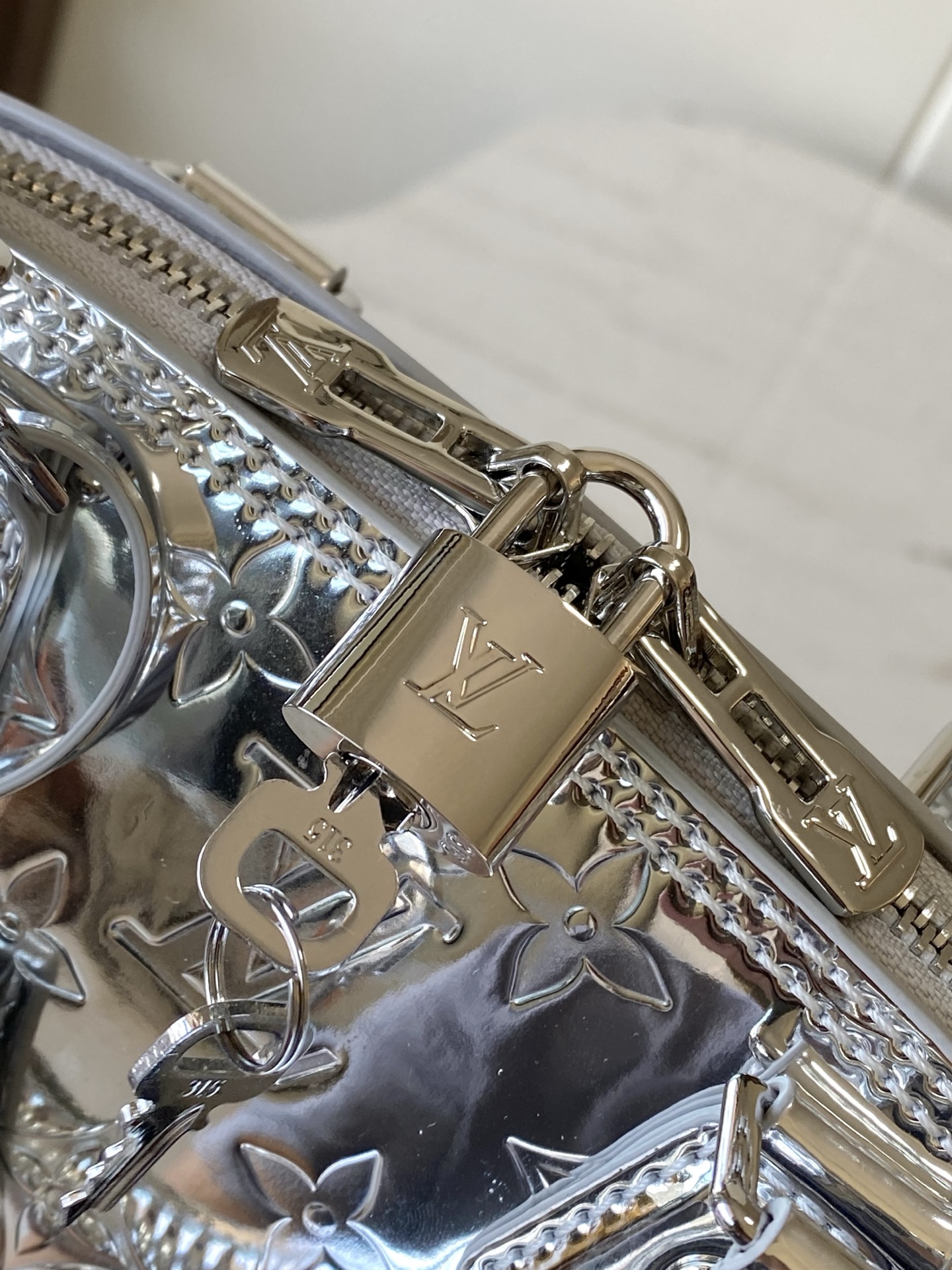 Louis Vuitton Basic Bag Canvas Silver M-l-s