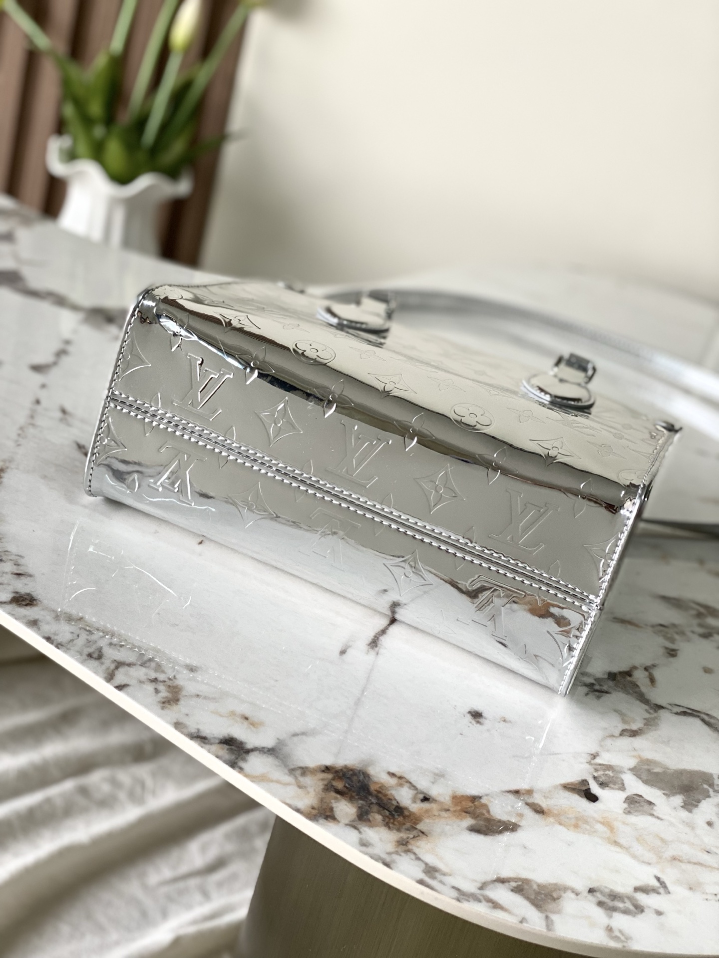 Louis Vuitton Basic Bag Canvas Silver M-l-s