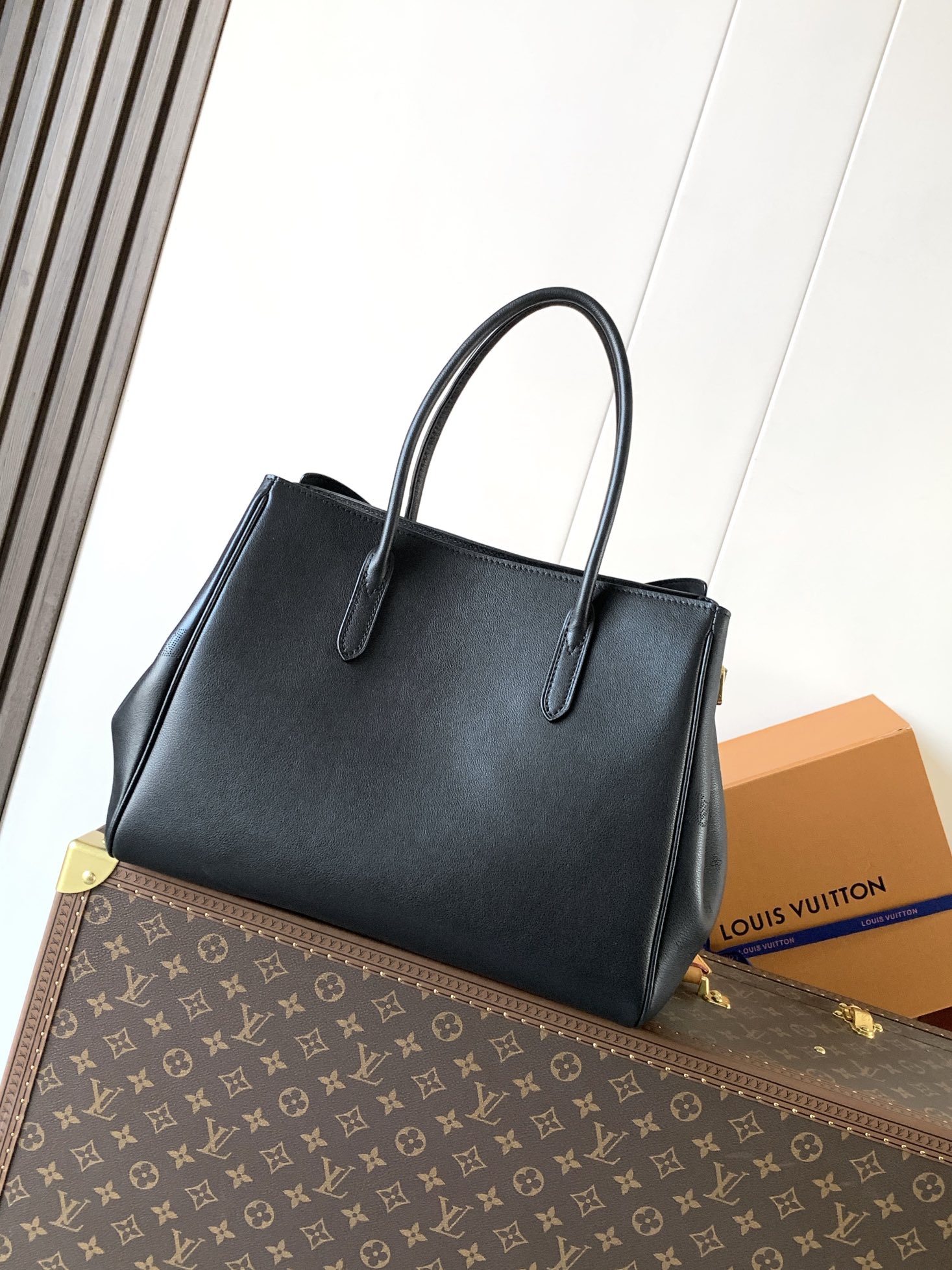 Louis Vuitton Basic Bag Cow Leather Black M-s