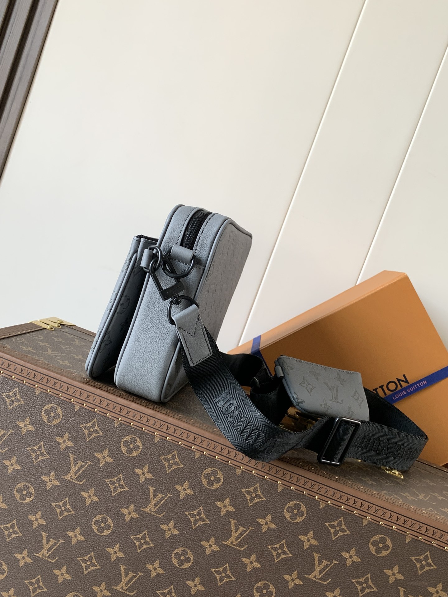 Louis Vuitton Messenger Bag Cow Leather Gray M-s