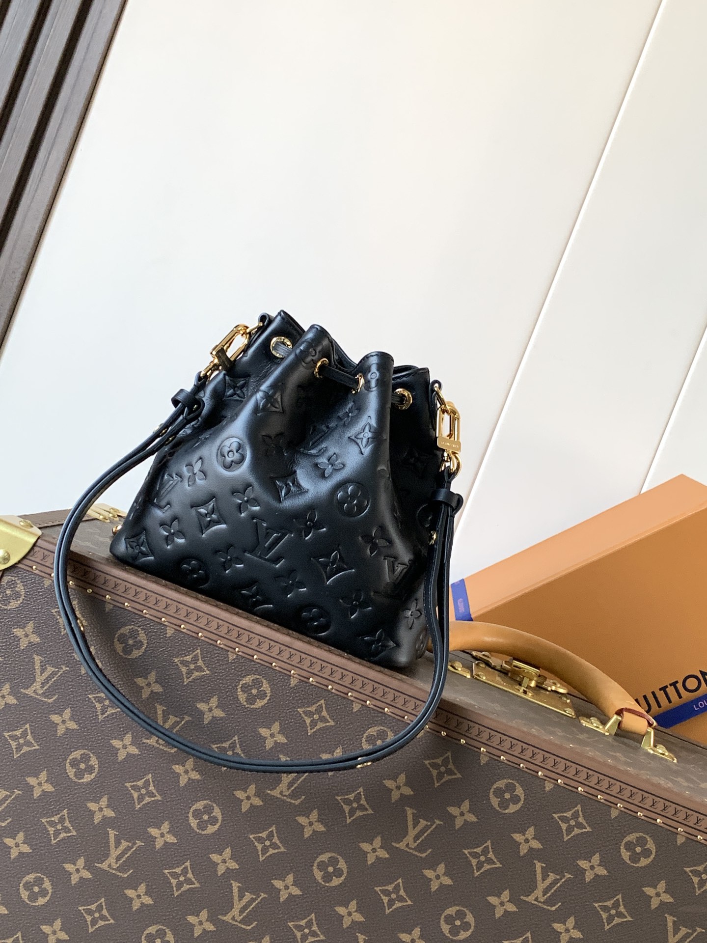 Louis Vuitton Basic Bag Cow Leather Black M-l-s