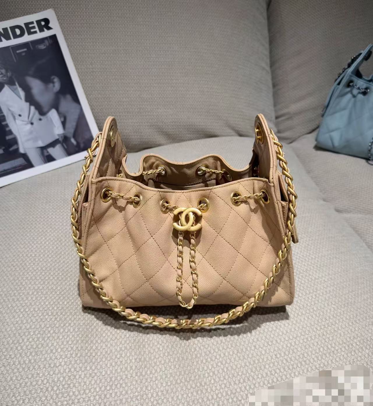 Chanel Bucket Bag Cow Leather 14cm-22cm-26cm-m-l