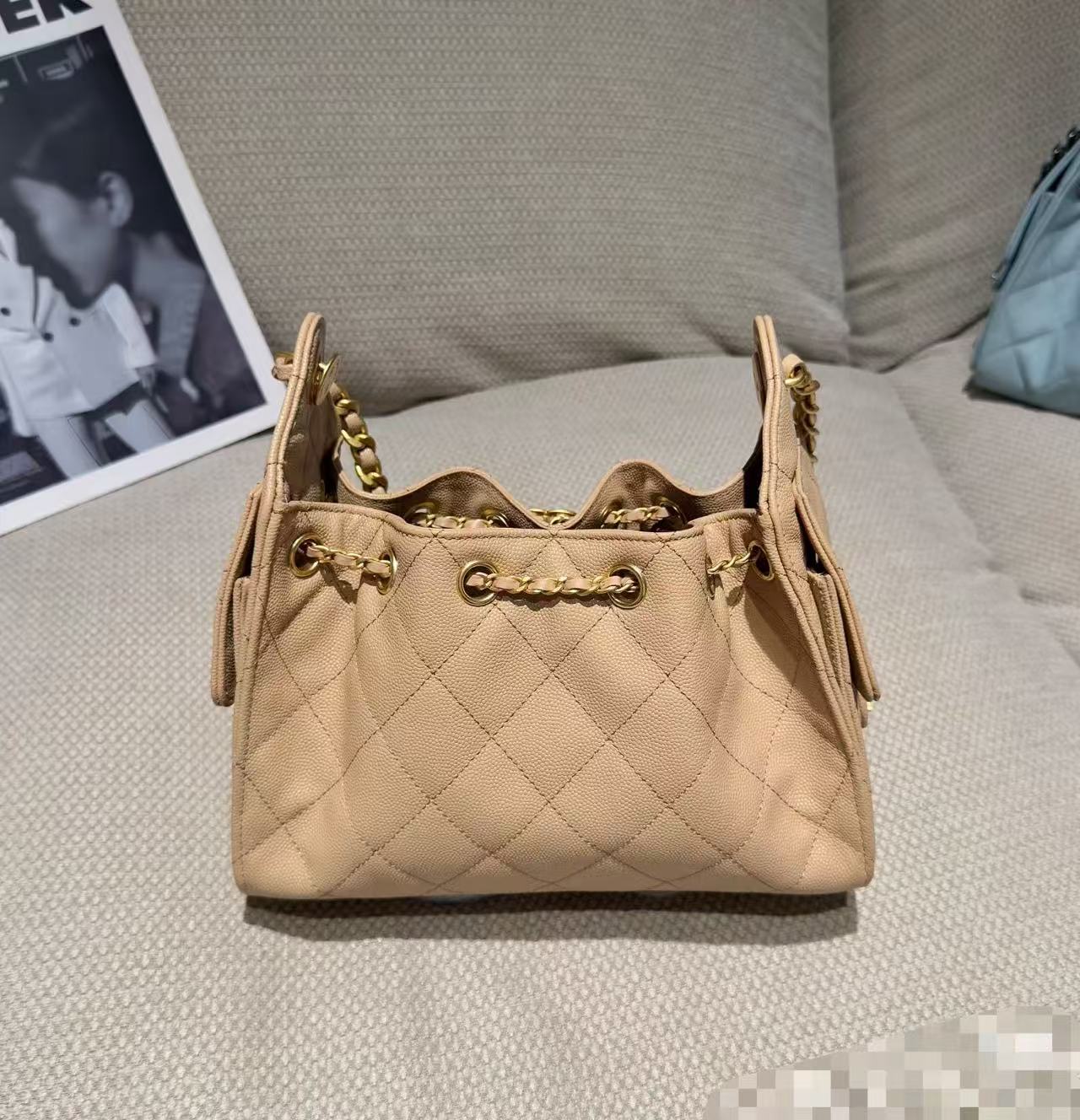 Chanel Bucket Bag Cow Leather 14cm-22cm-26cm-m-l