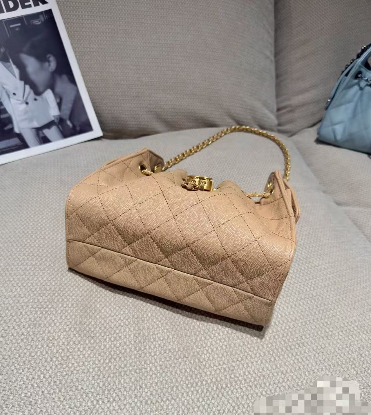 Chanel Bucket Bag Cow Leather 14cm-22cm-26cm-m-l