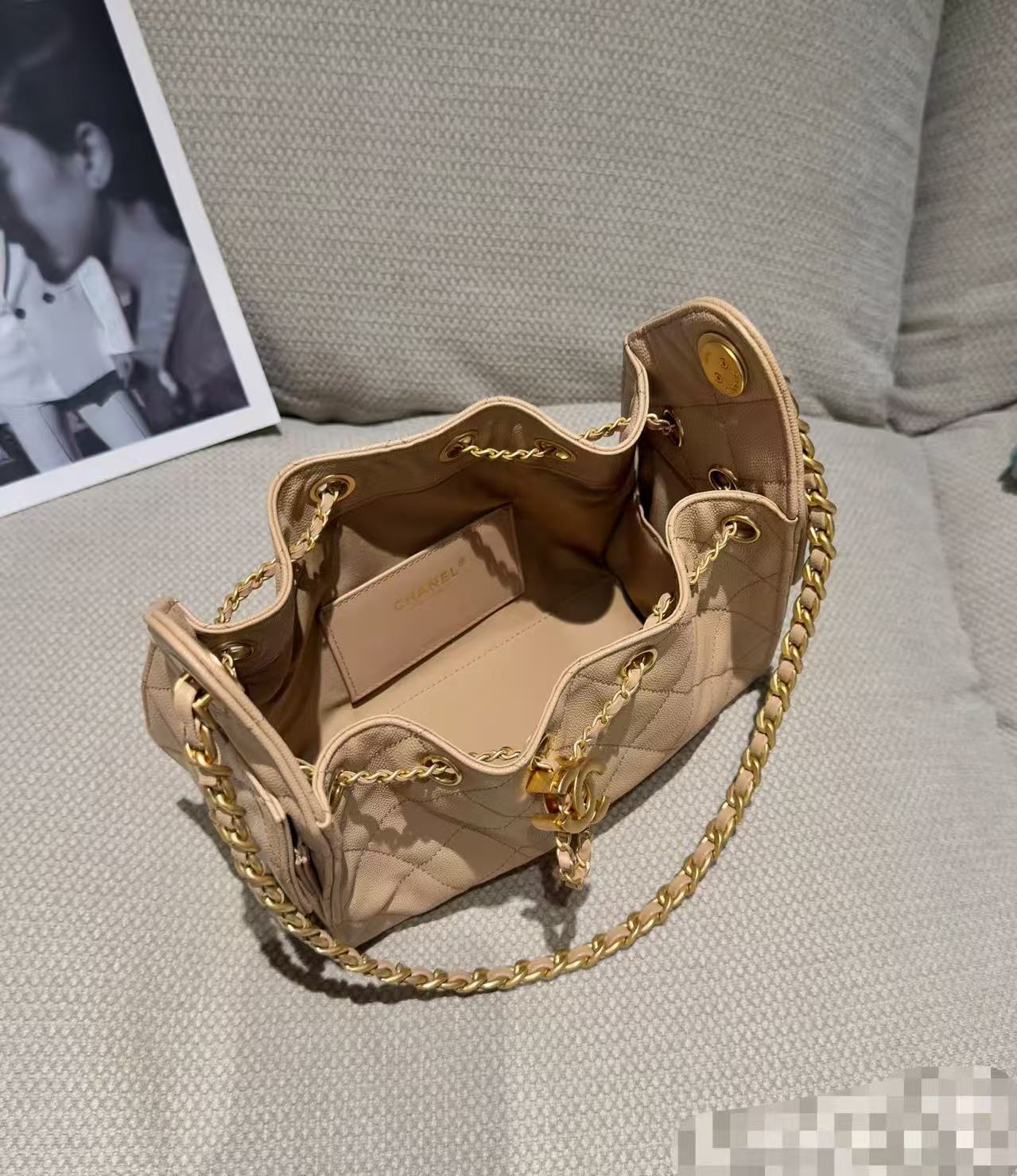 Chanel Bucket Bag Cow Leather 14cm-22cm-26cm-m-l