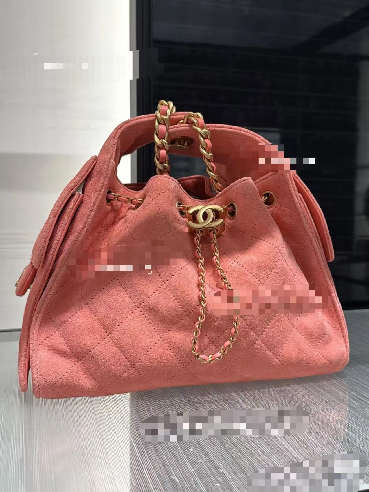 Chanel Bucket Bag Pink 14cm-22cm-26cm-m-l