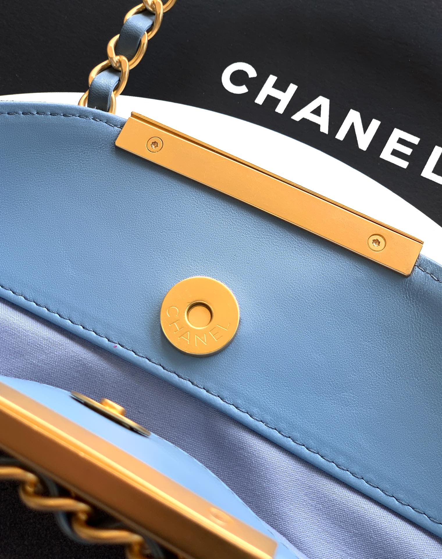 Chanel Basic Bag Cow Leather Black M-l