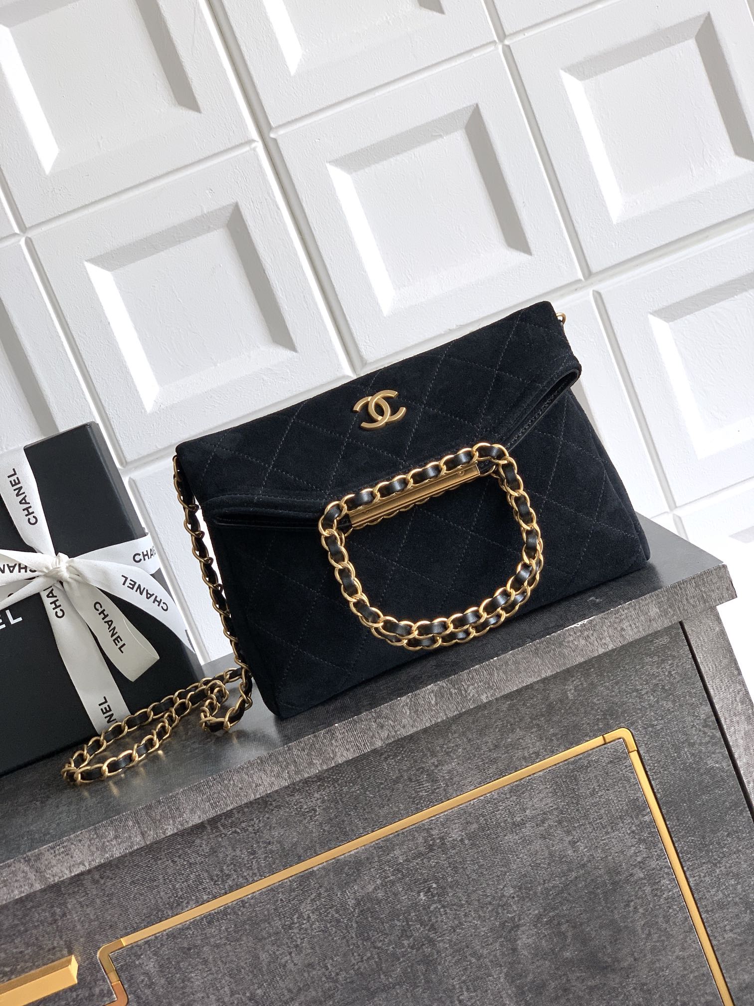 Chanel Basic Bag Cow Leather Black M-l