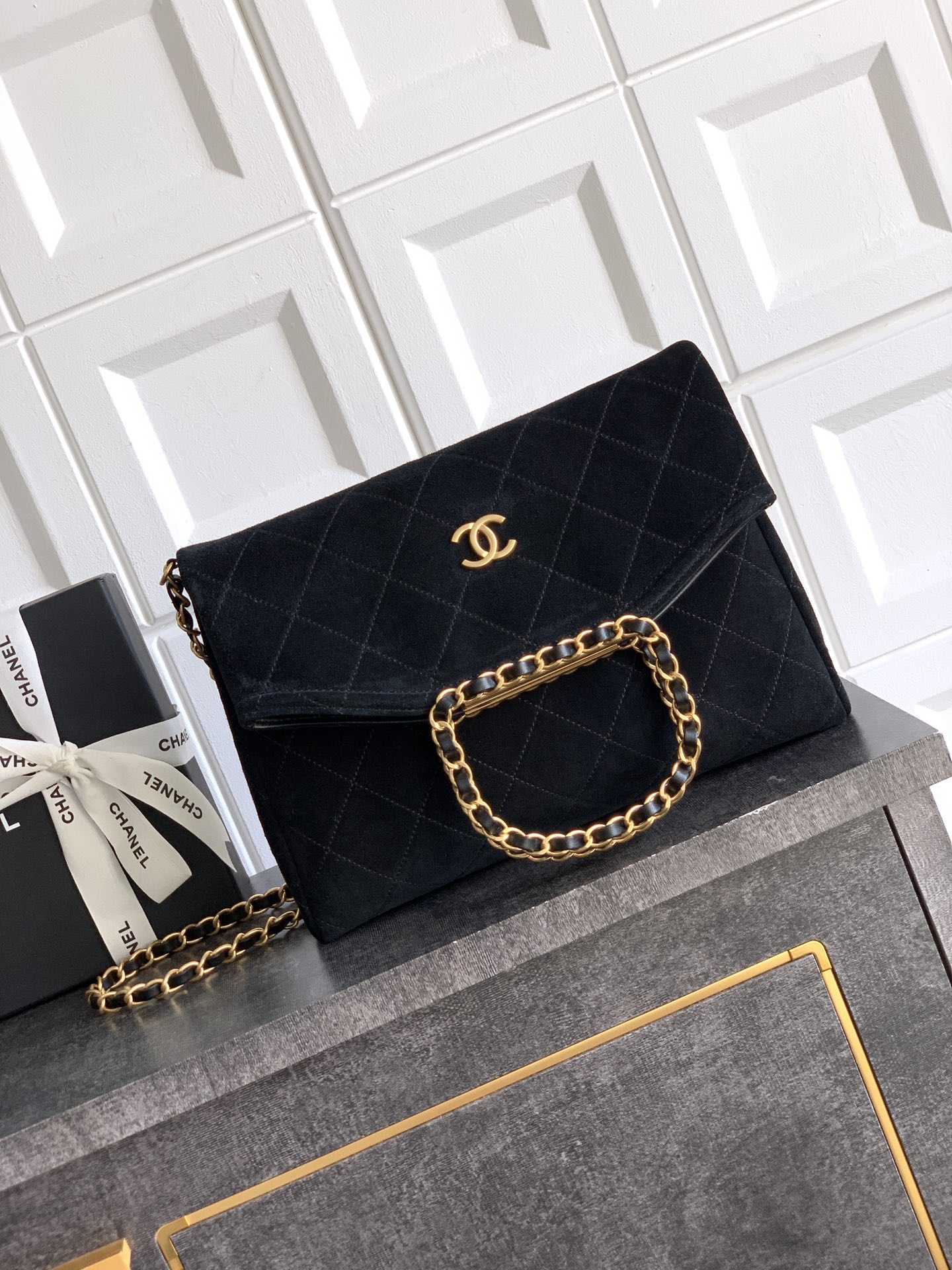 Chanel Basic Bag Cow Leather Black M-l