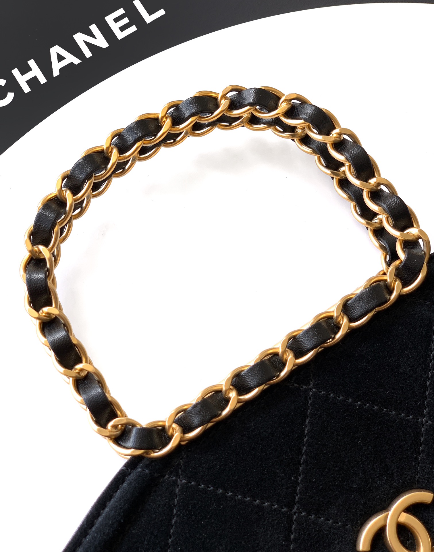 Chanel Basic Bag Cow Leather Black M-l