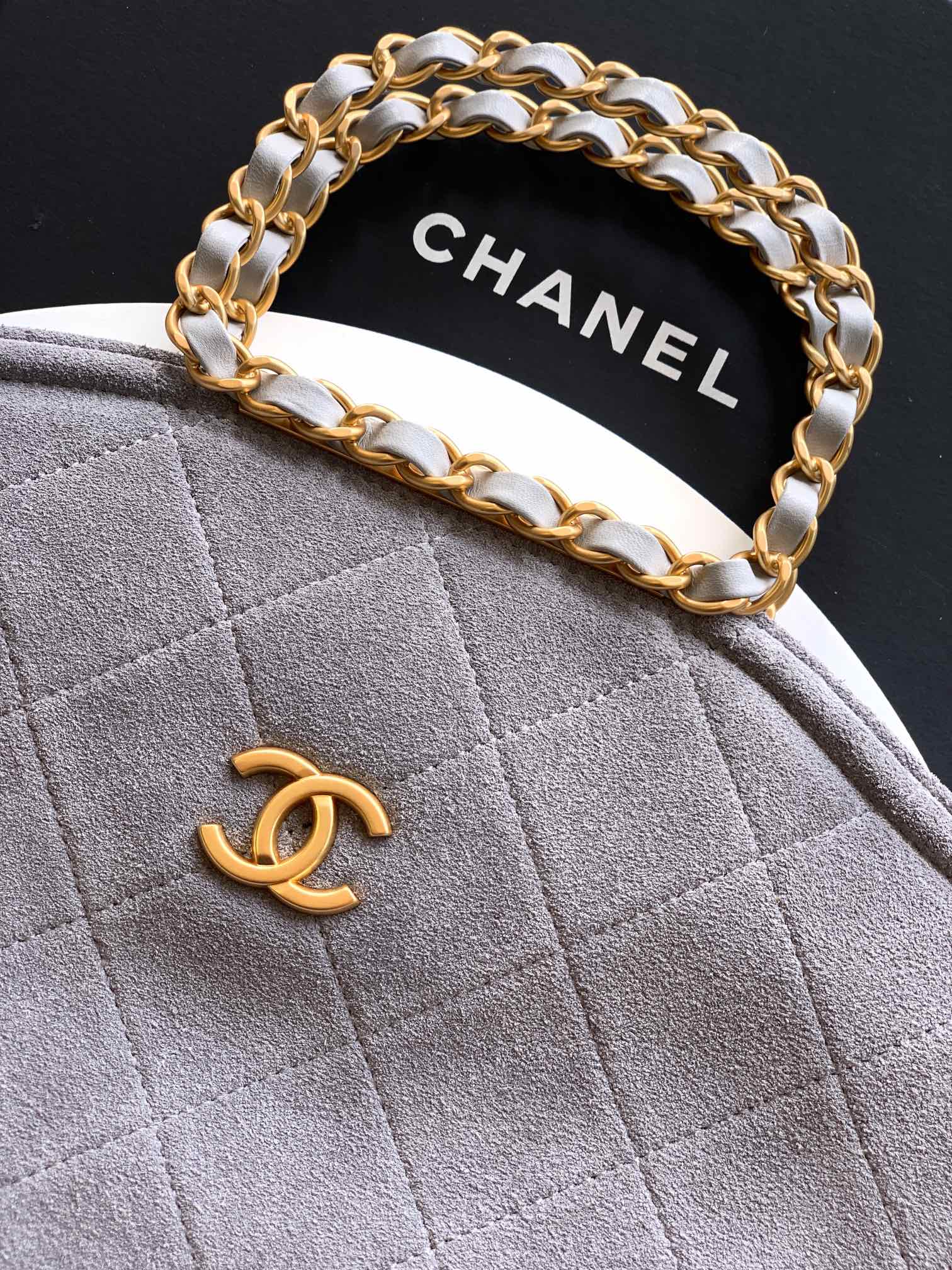 Chanel Basic Bag Cow Leather Black M-l