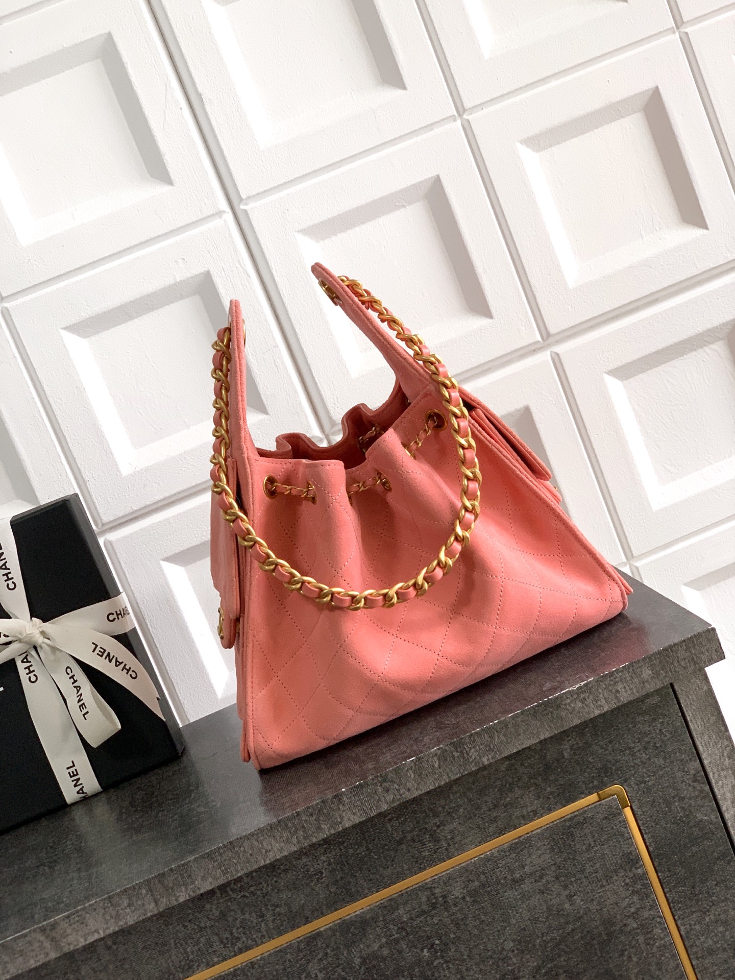 Chanel Bucket Bag Pink 14cm-22cm-26cm-m-l