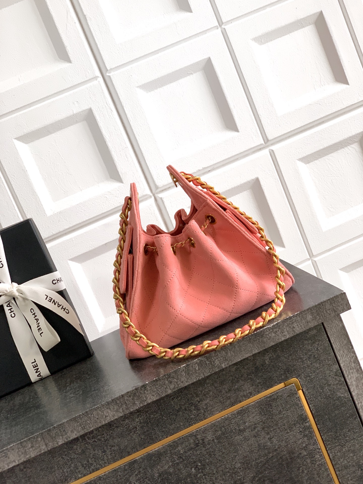 Chanel Bucket Bag Pink 22cm-m-l