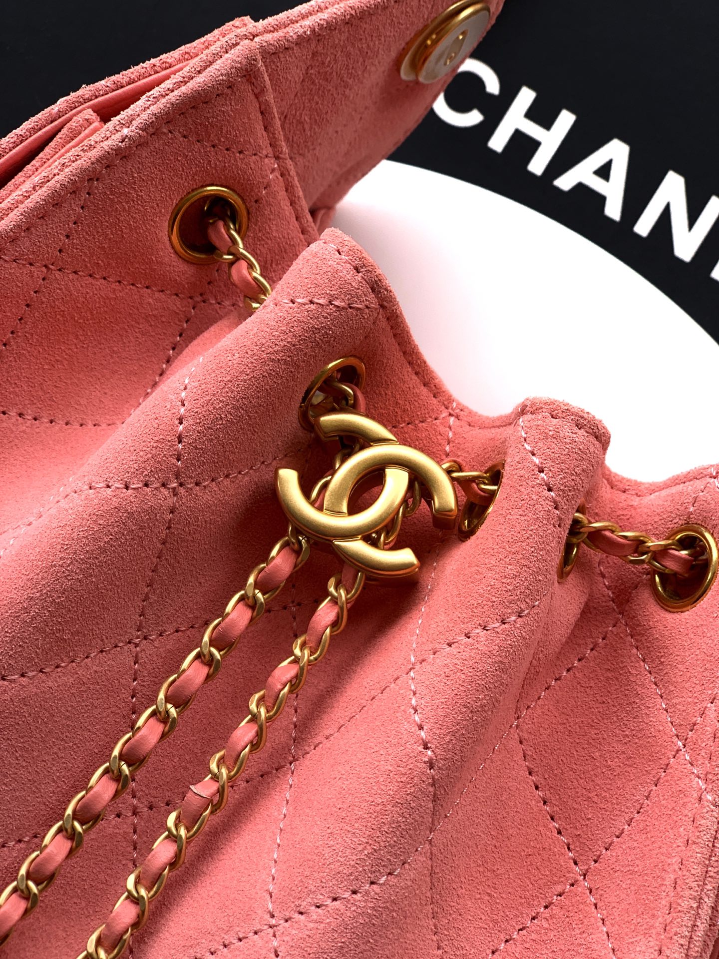 Chanel Bucket Bag Pink 22cm-m-l