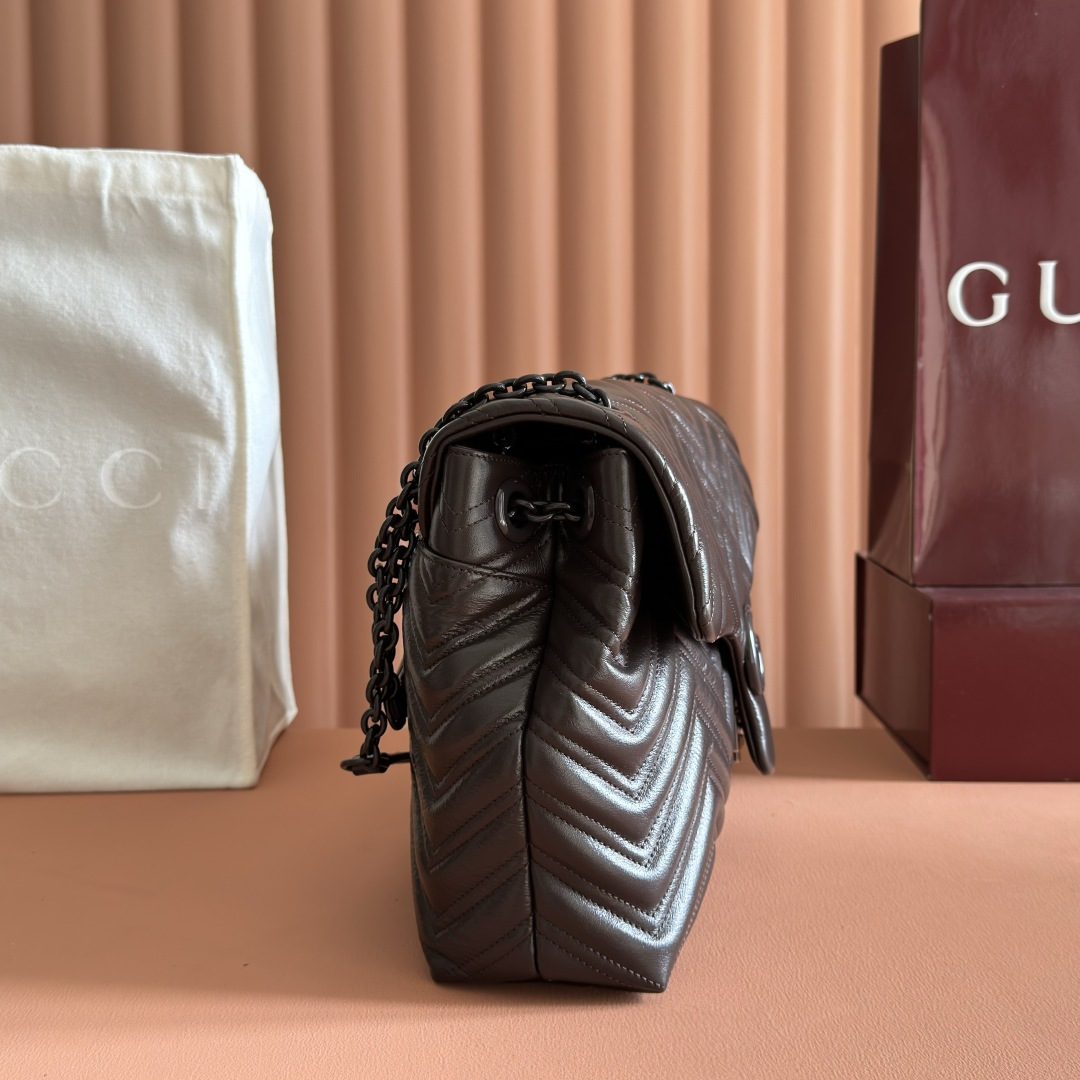 Gucci Basic Bag Cow Leather Black M