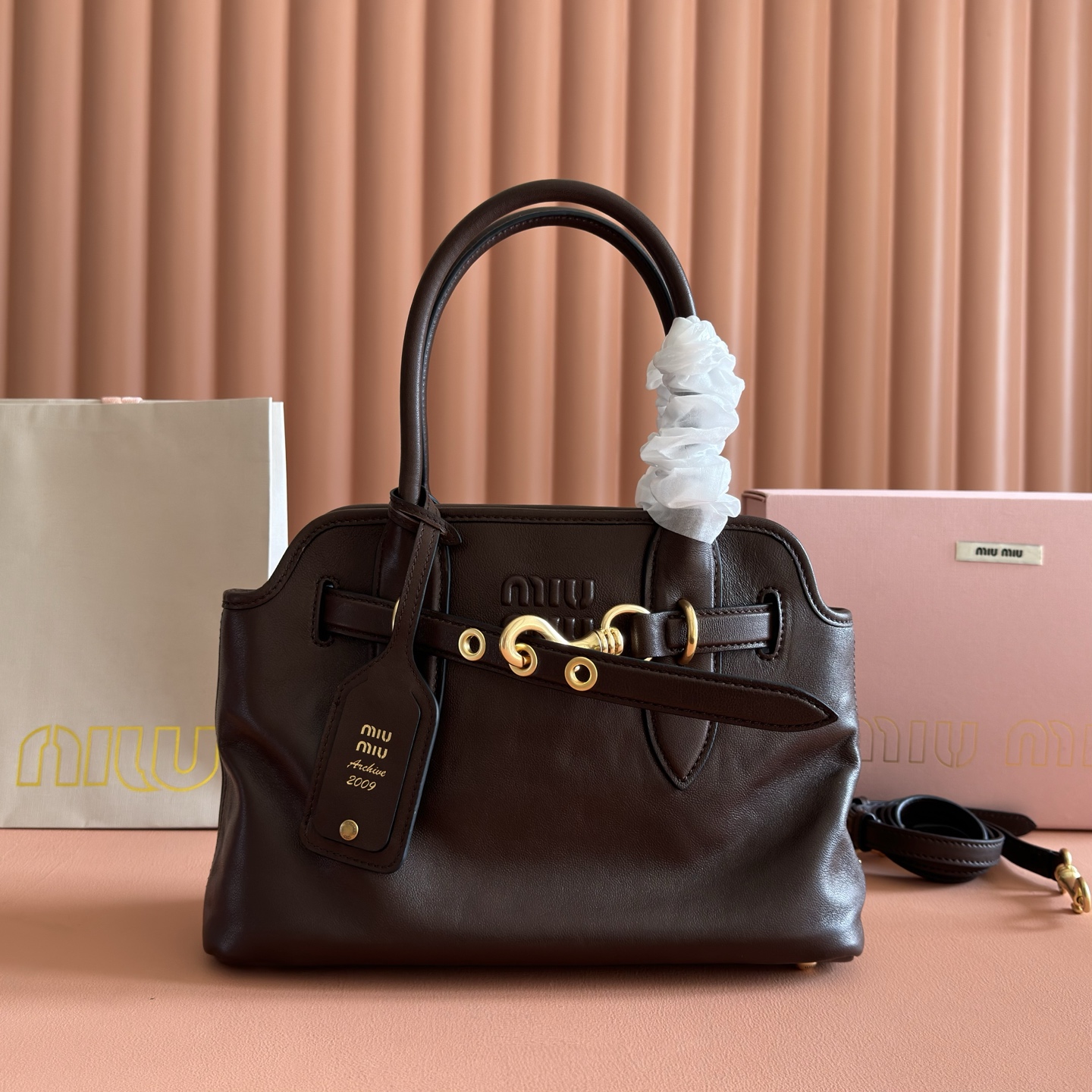 Miu Miu Basic Bag Gold M-10cm