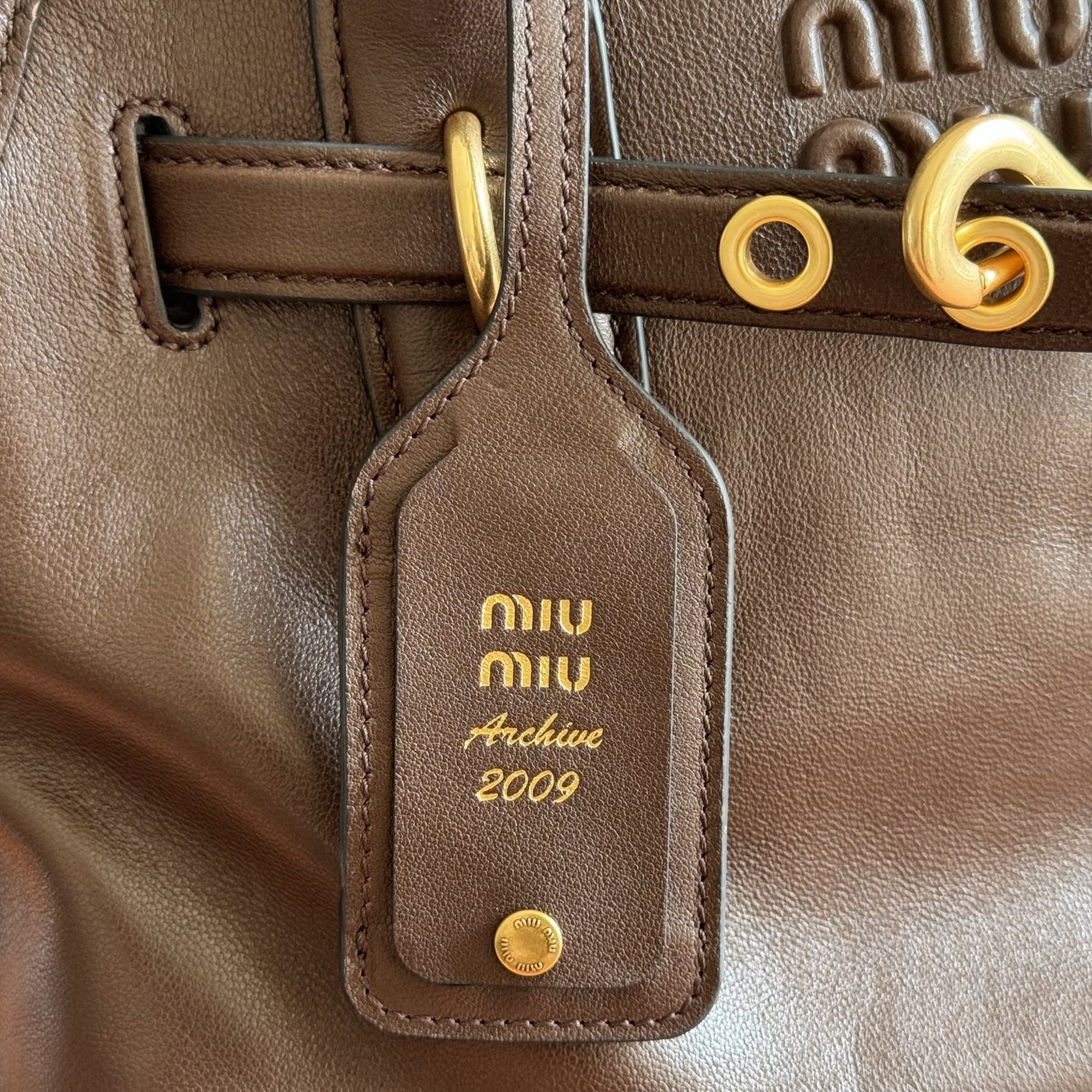 Miu Miu Basic Bag Gold M-10cm