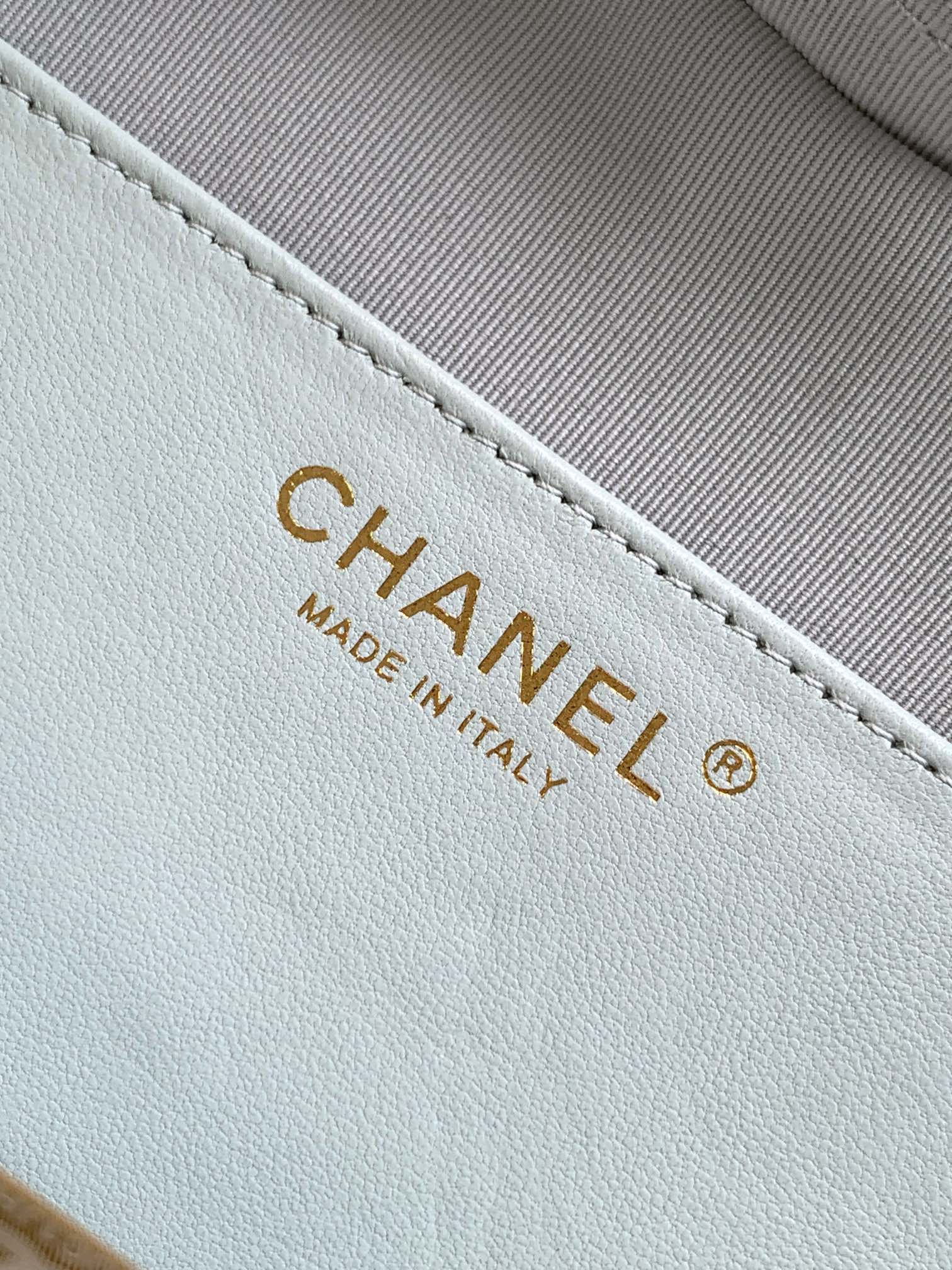 Chanel Clutch Bag Sheepskin Blue M-l