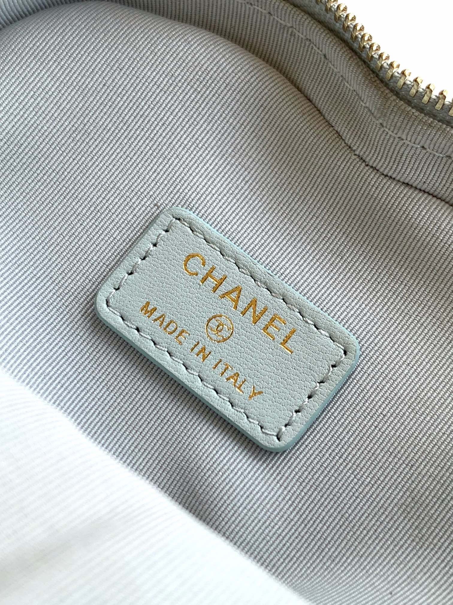 Chanel Clutch Bag Sheepskin Blue M-l