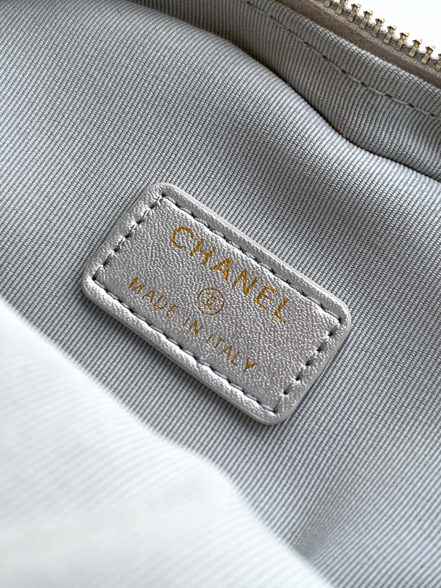 Chanel Clutch Bag Sheepskin Silver M-l