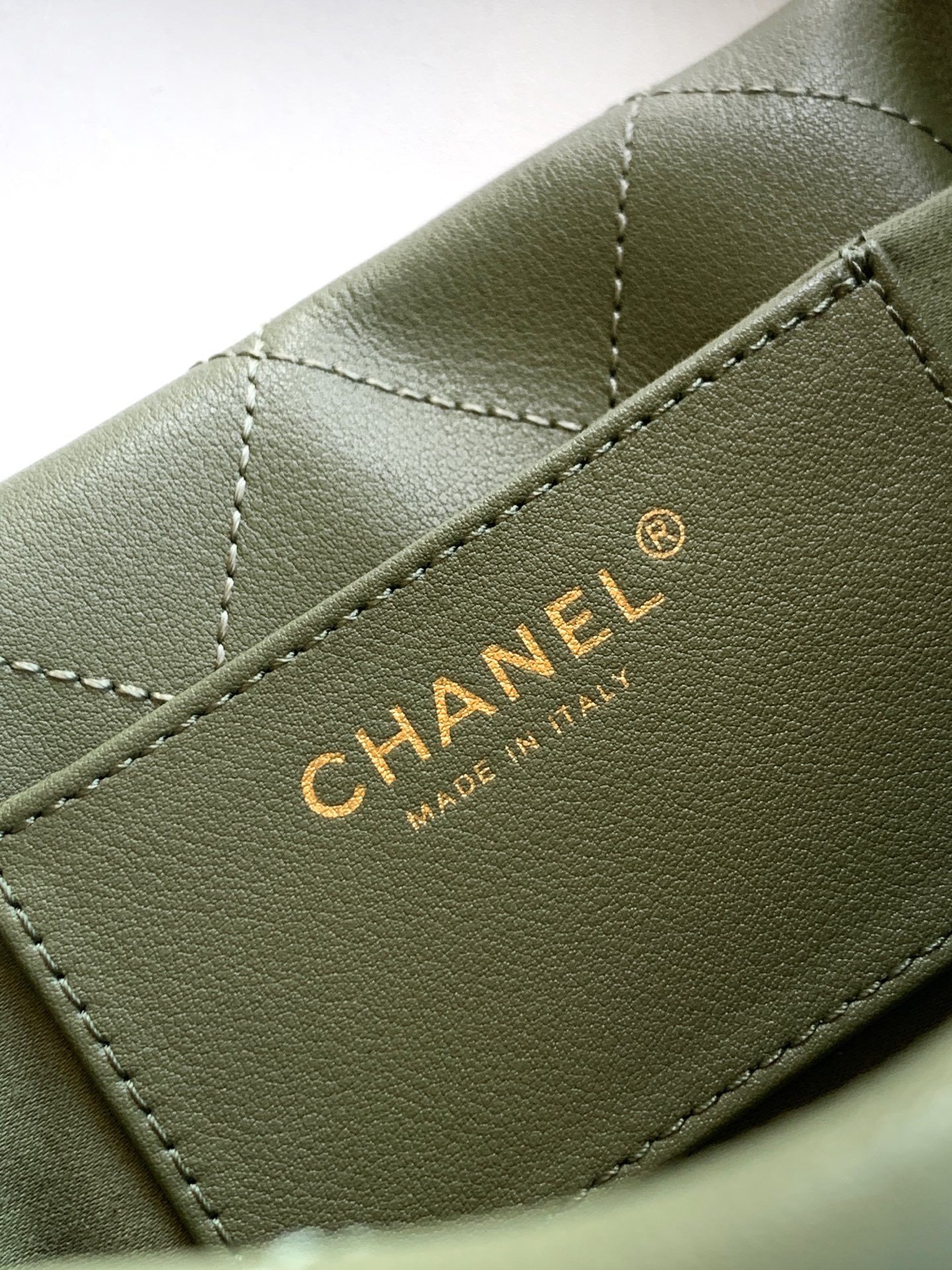 Chanel Male Basic Bag Cow Leather Green 12cm-l-s