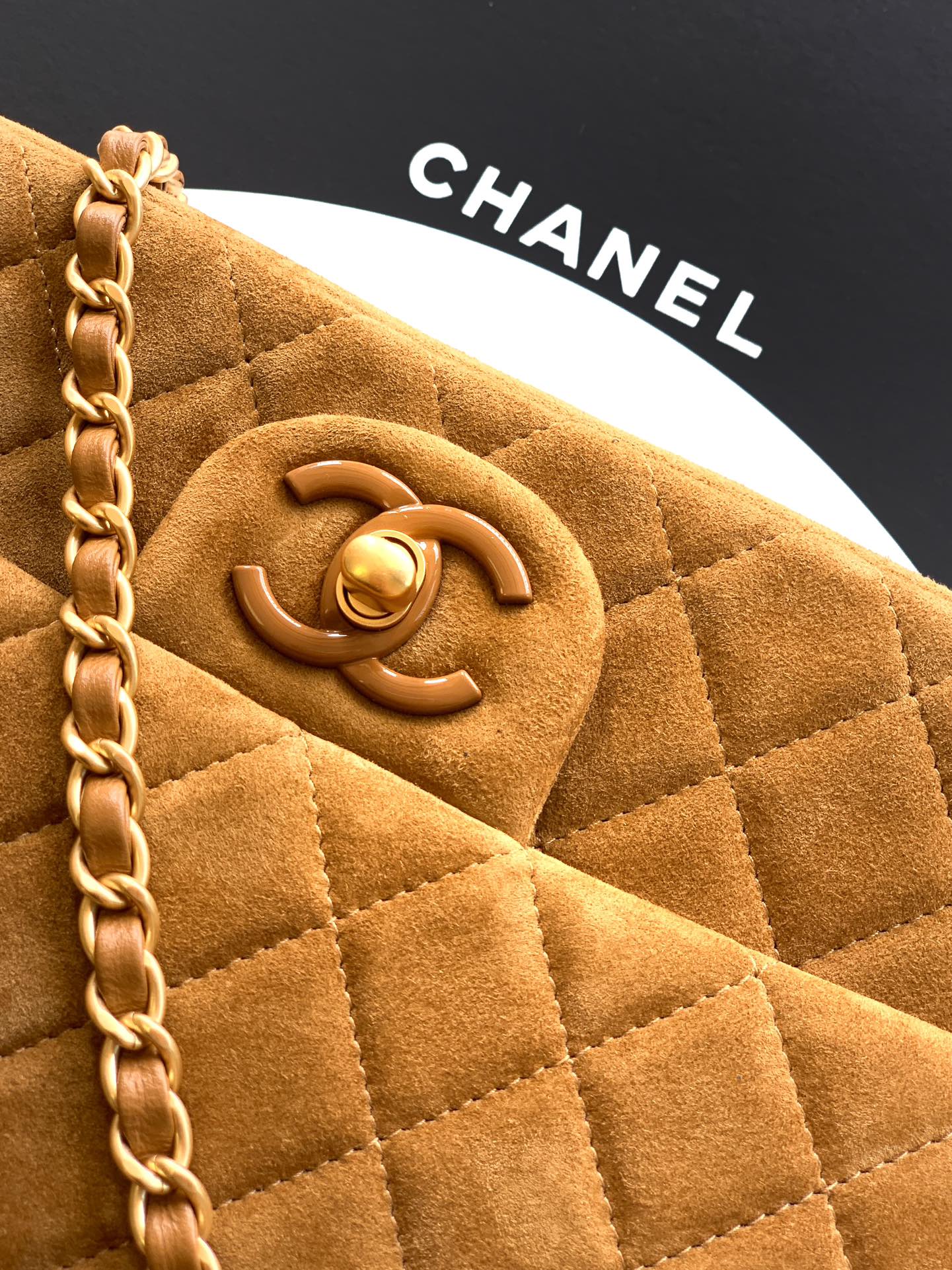 Chanel Female Basic Bag Cow Leather Brown M-l