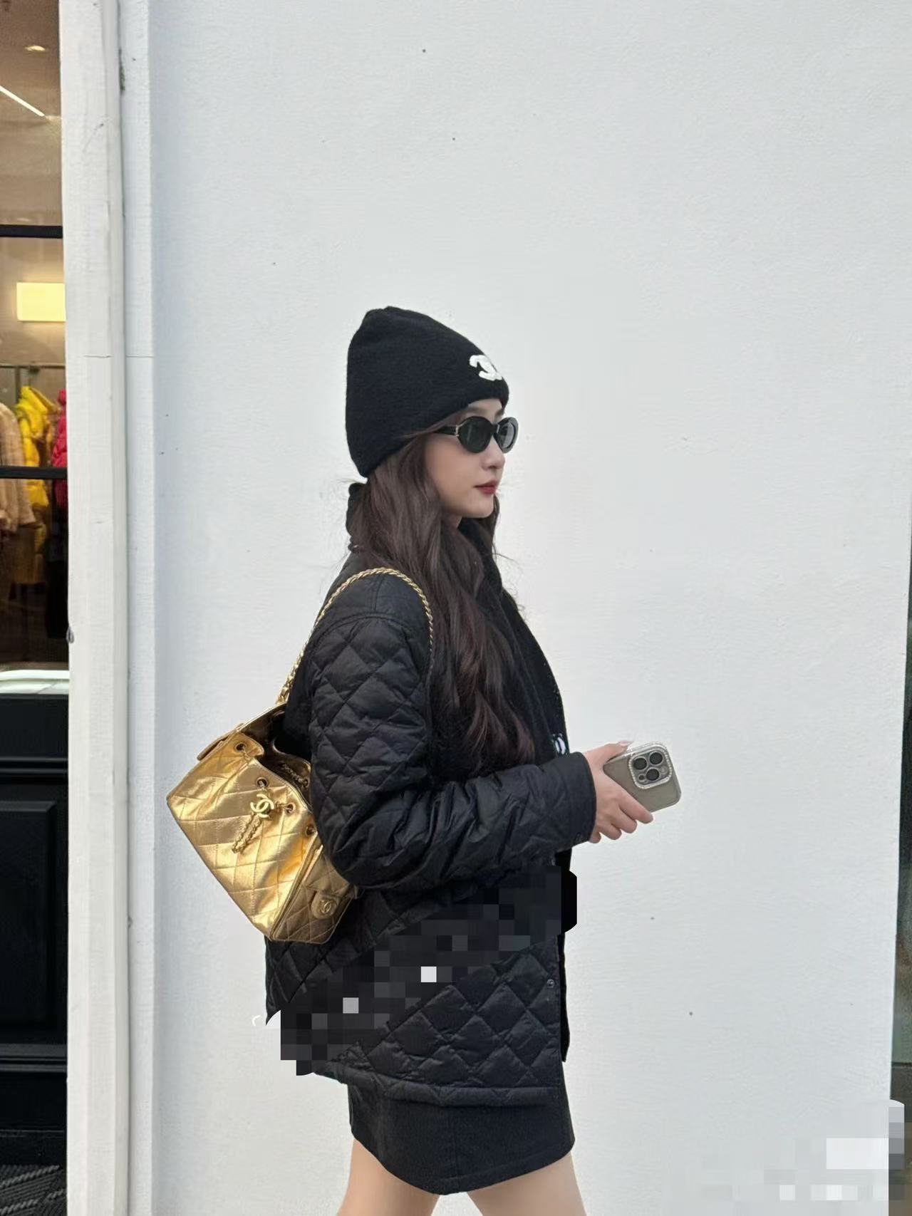 Chanel Bucket Bag Gold 14cm-m-l