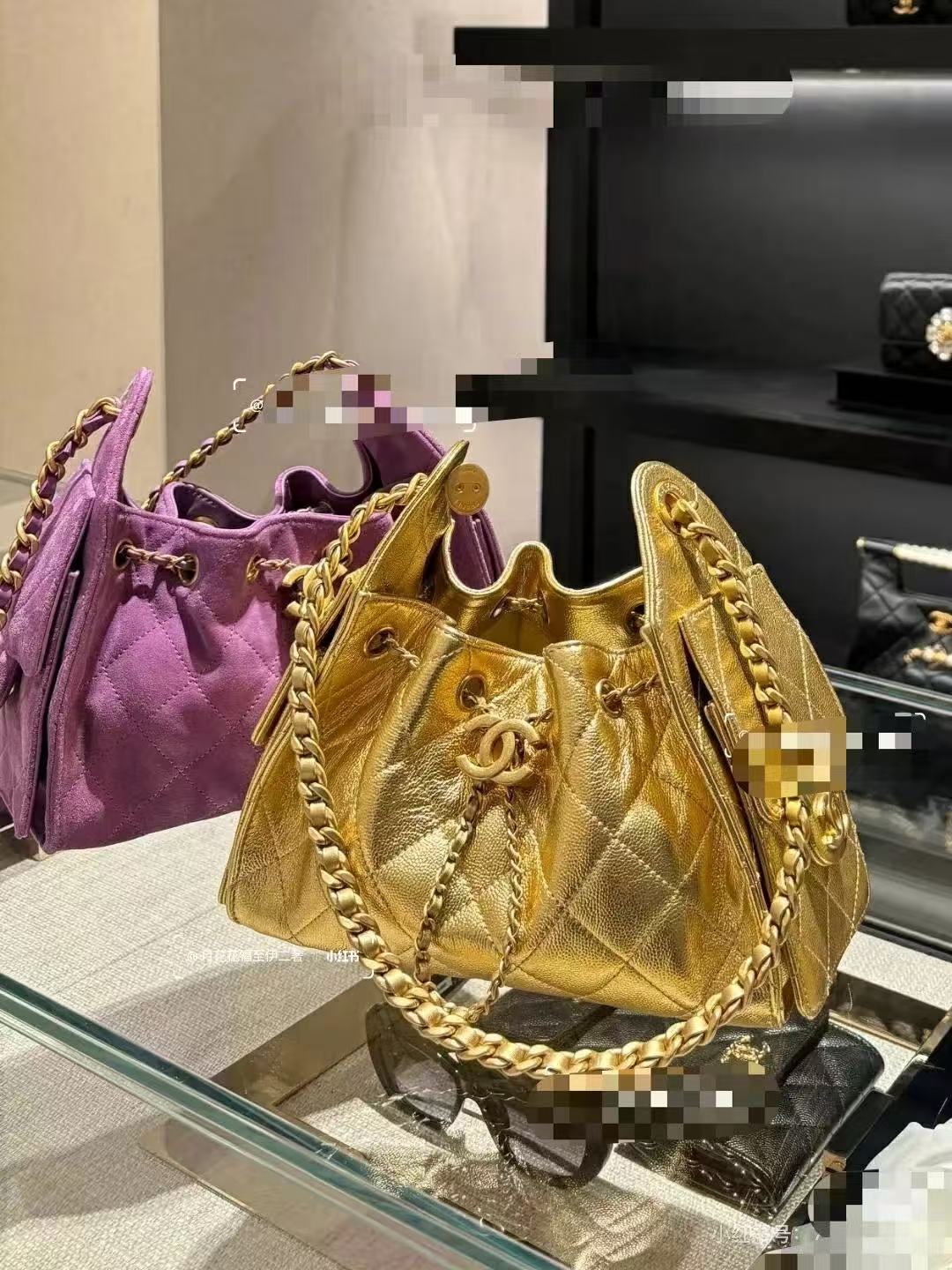 Chanel Bucket Bag Gold 14cm-m-l