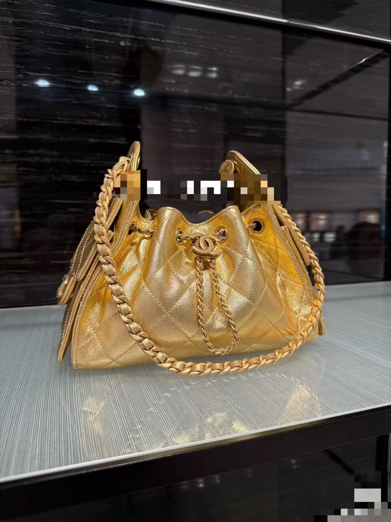 Chanel Bucket Bag Gold 14cm-m-l