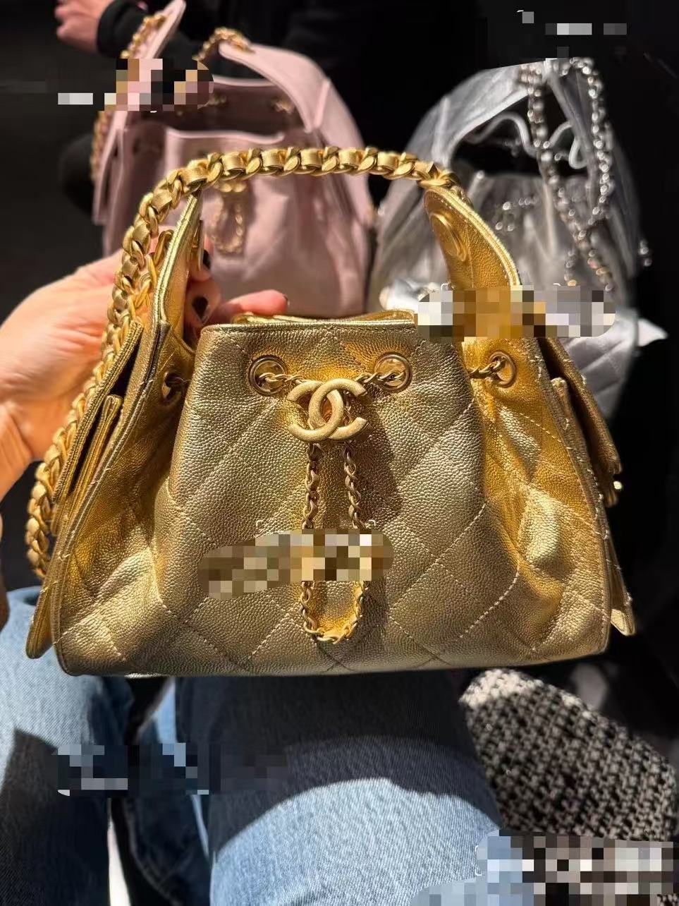 Chanel Bucket Bag Gold 14cm-m-l