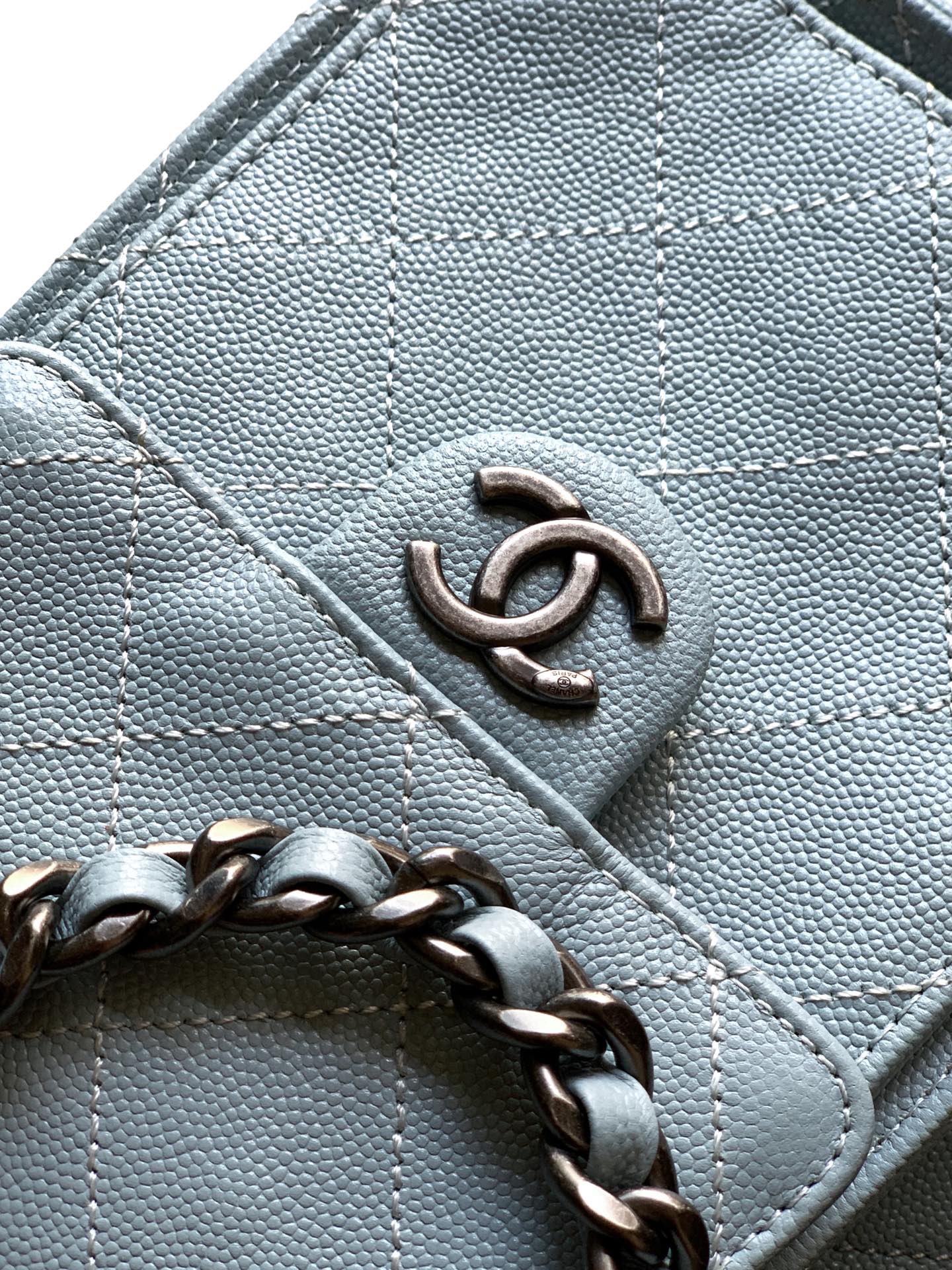 Chanel Bucket Bag Blue 14cm-m-l