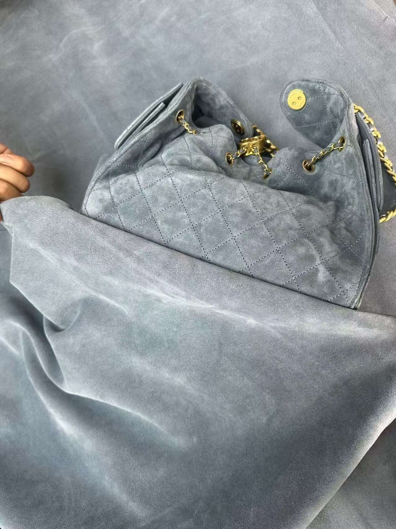 Chanel Bucket Bag Green 14cm-m-l