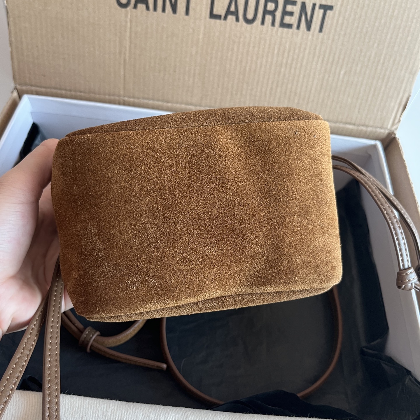 Ysl Tote Bag Brown M-l-s