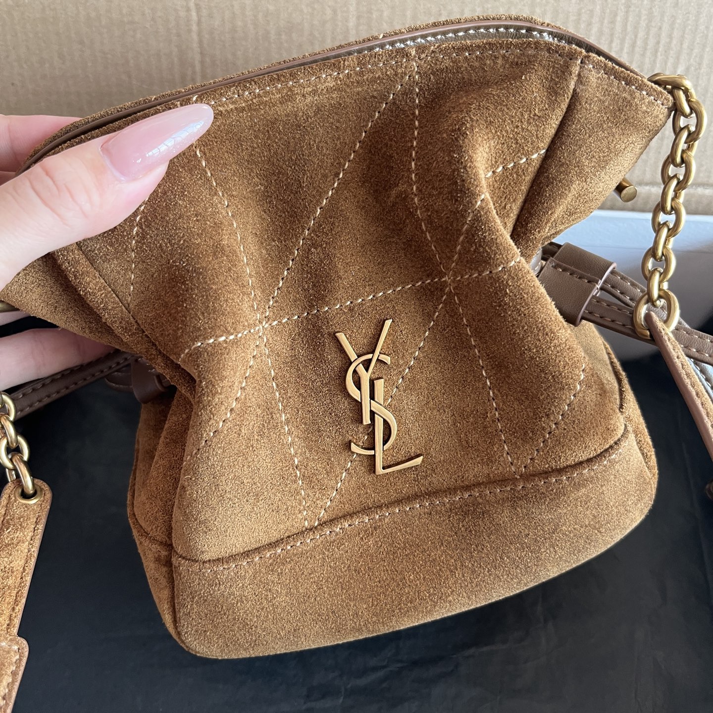 Ysl Tote Bag Brown M-l-s