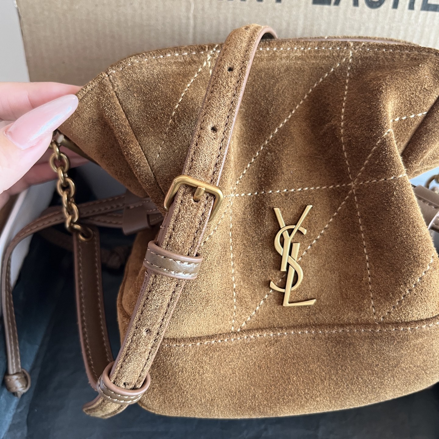 Ysl Tote Bag Brown M-l-s