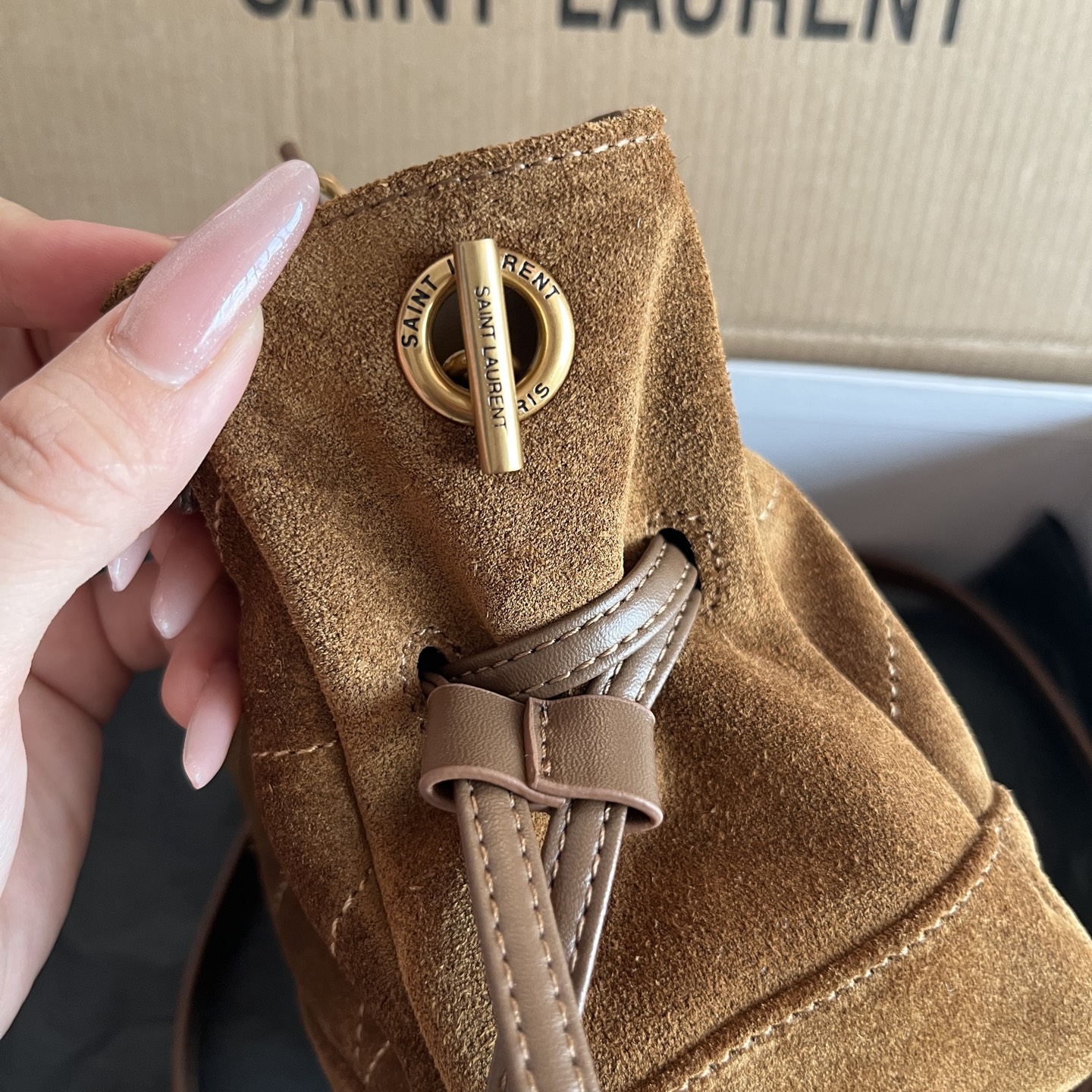 Ysl Tote Bag Brown M-l-s