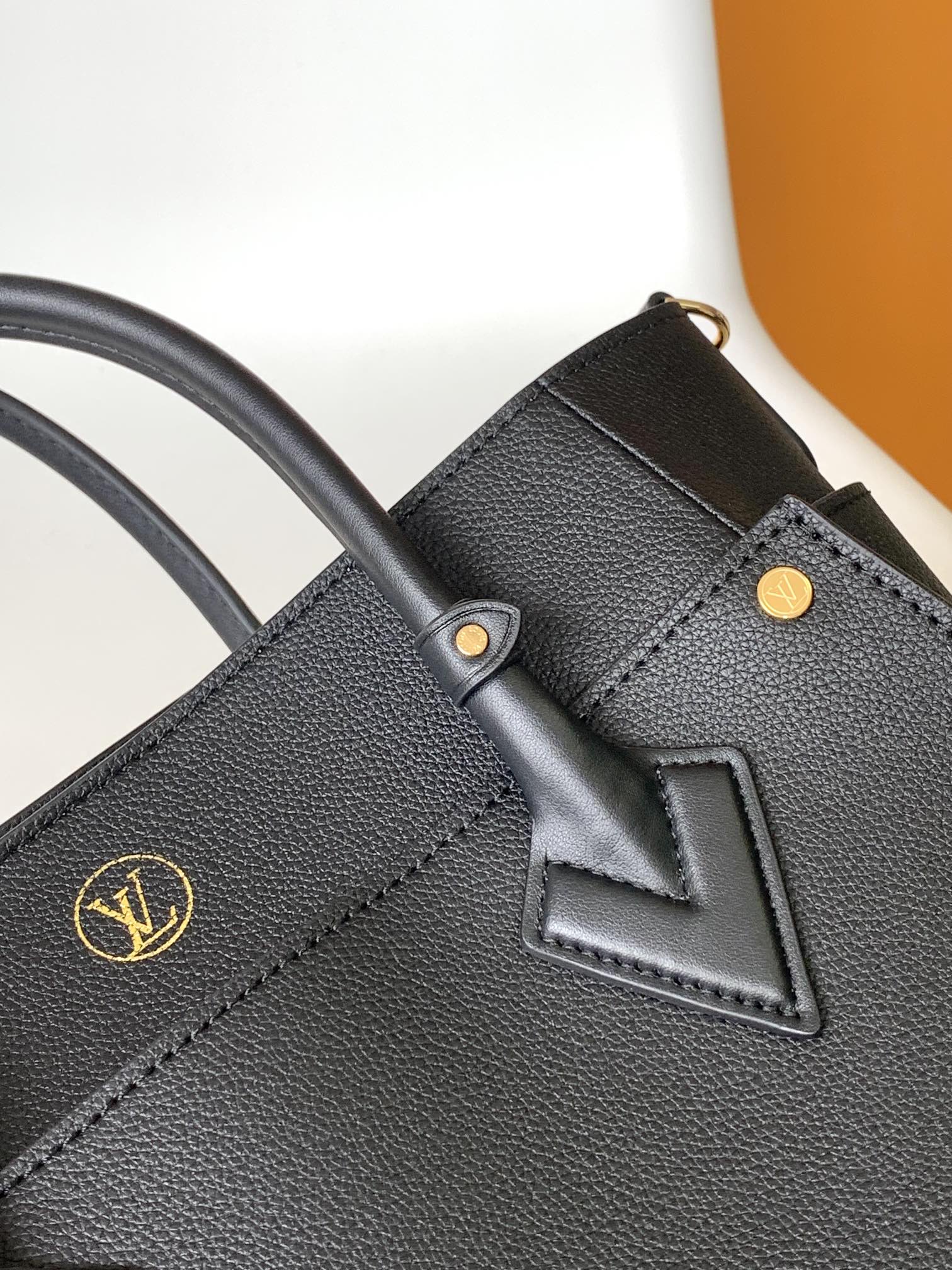 Louis Vuitton Basic Bag Cow Leather Black M-s
